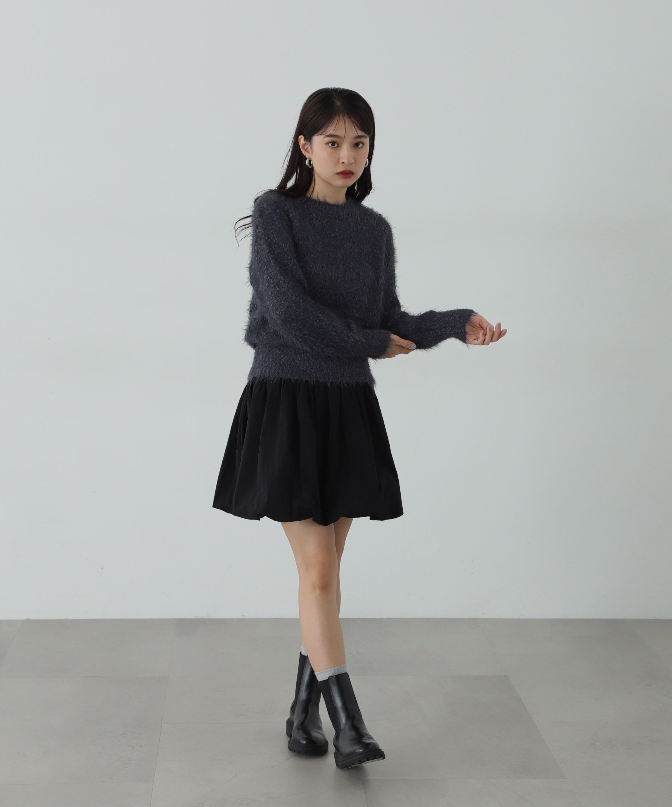  「クルーネックフェザーネップヤーンニット」|ニット・セーター|