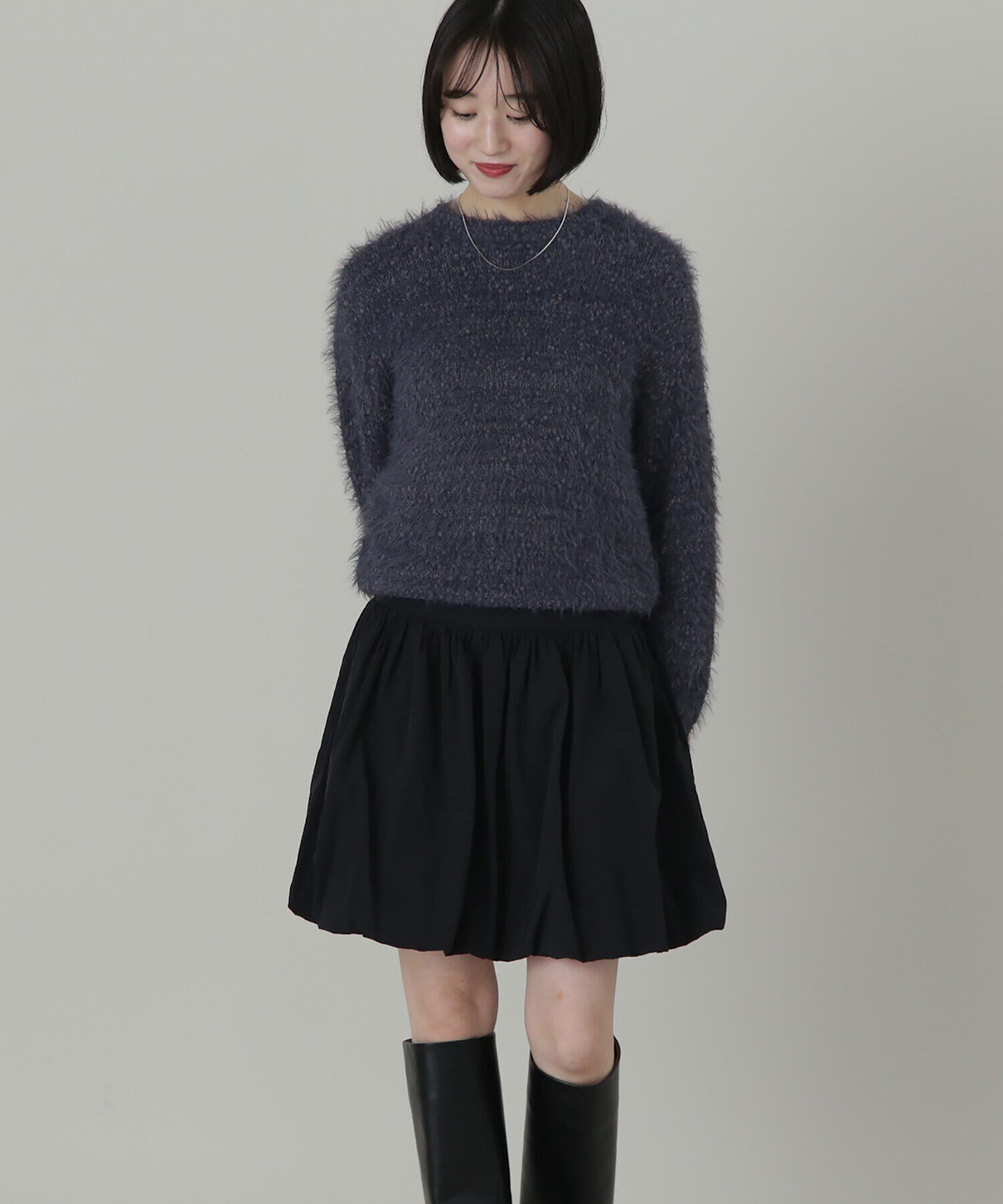  「クルーネックフェザーネップヤーンニット」|ニット・セーター|