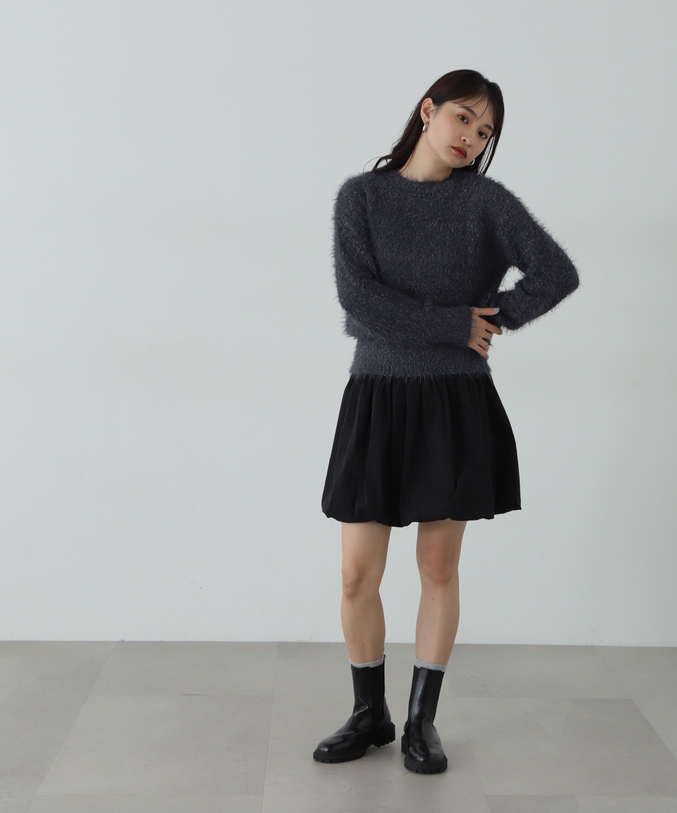  「クルーネックフェザーネップヤーンニット」|ニット・セーター|