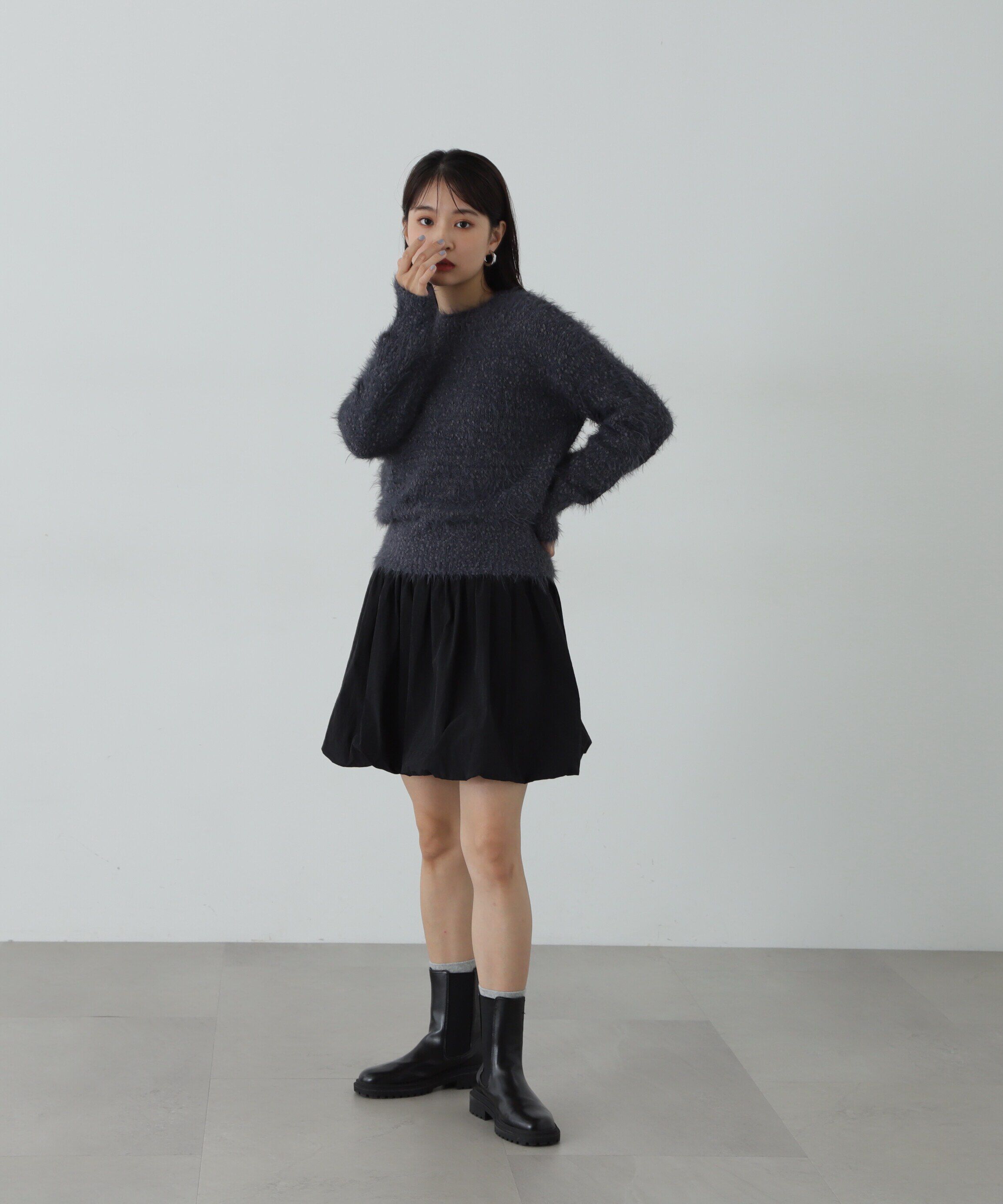  「クルーネックフェザーネップヤーンニット」|ニット・セーター|