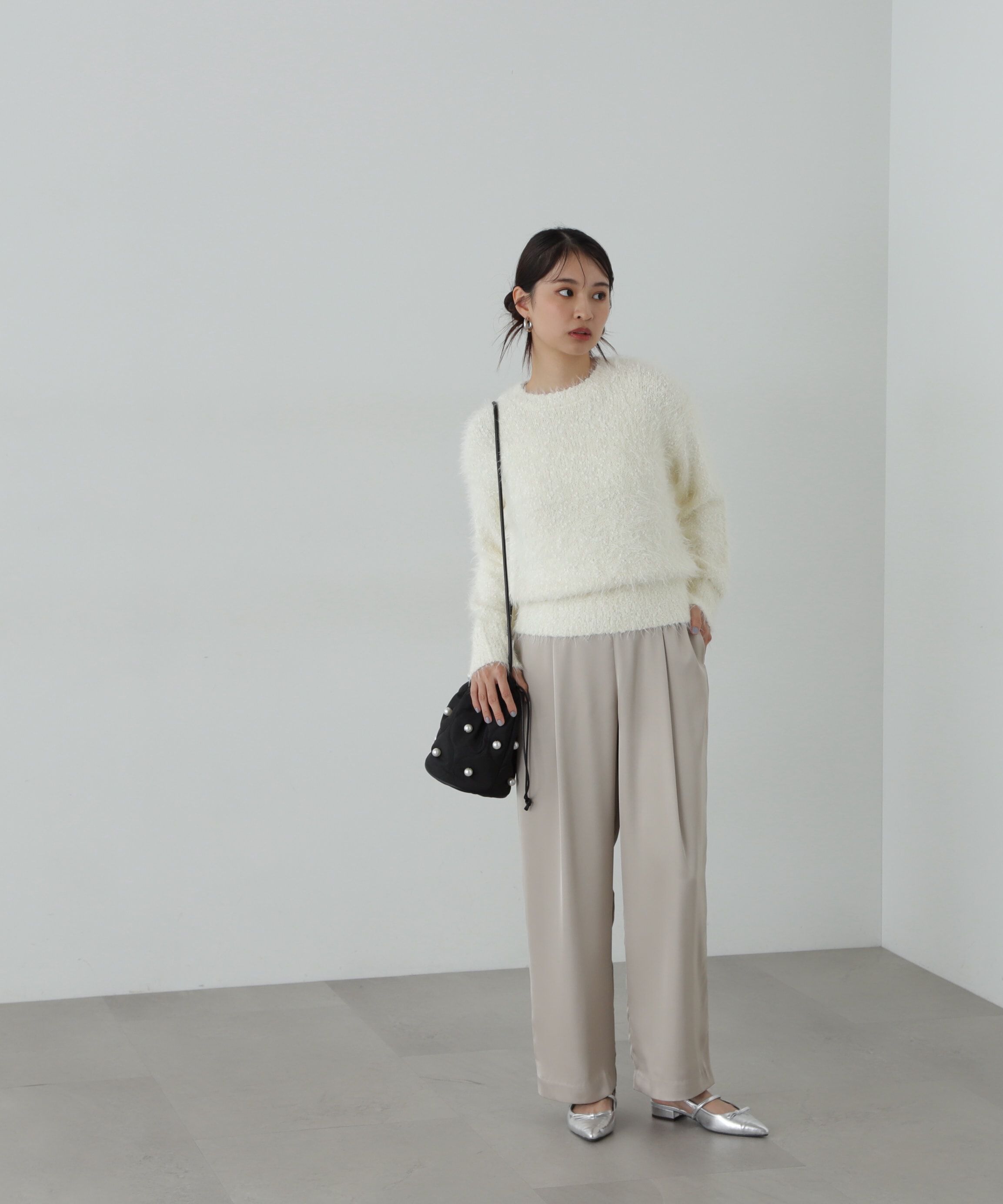  「クルーネックフェザーネップヤーンニット」|ニット・セーター|