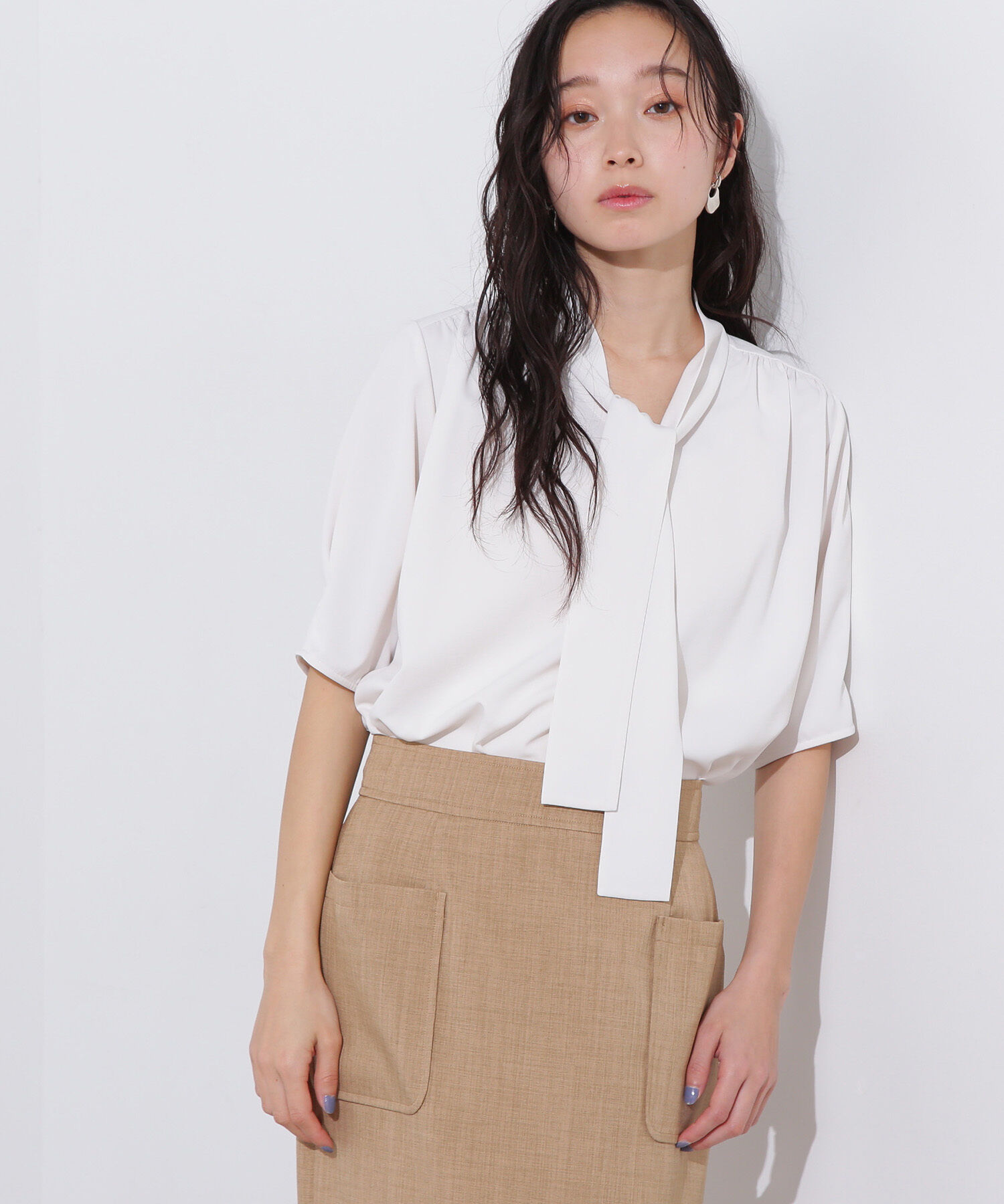  「ラチネボウタイブラウス」|シャツ・ブラウス|オフ1