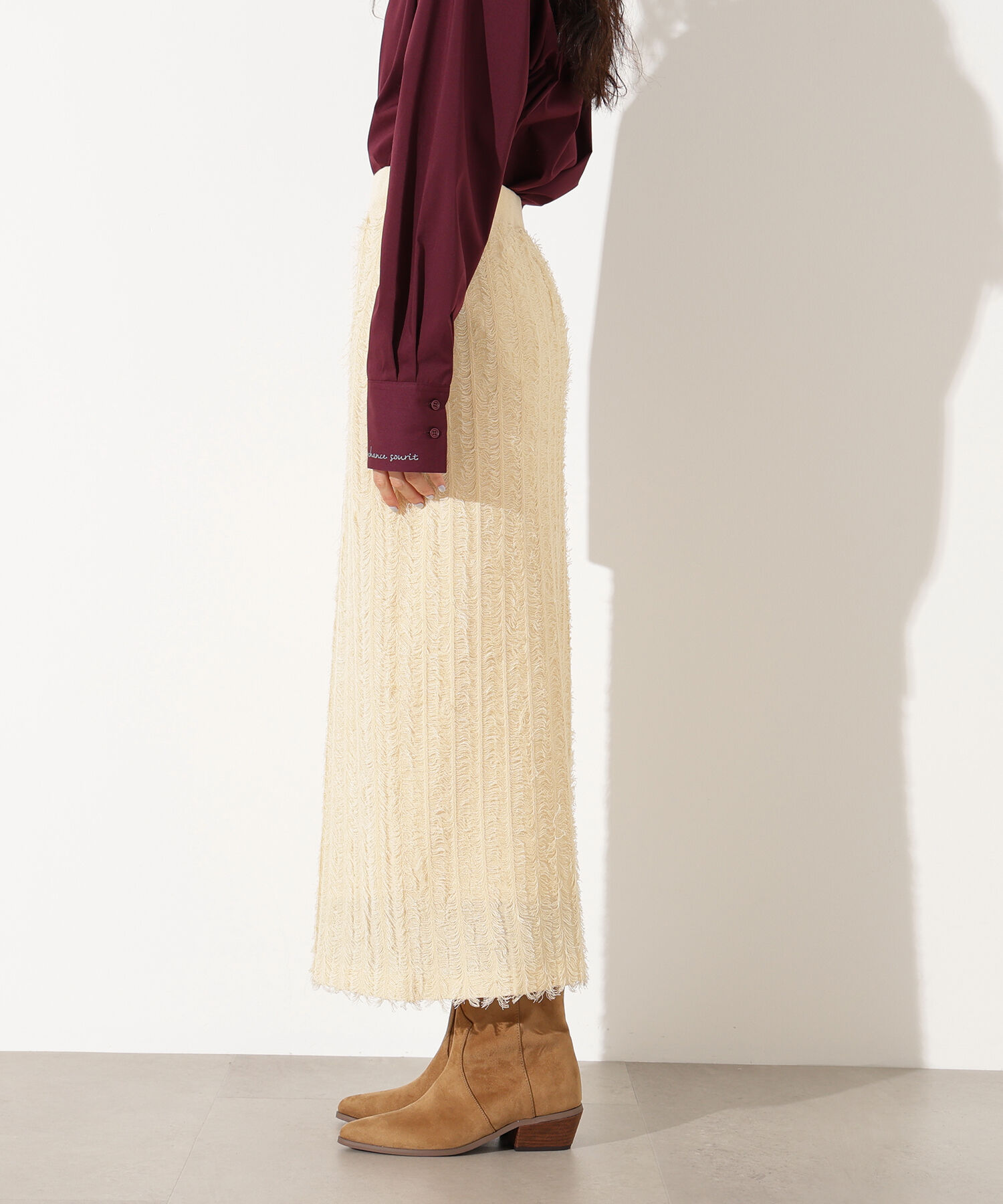  「フリンジニットスカート」|スカート|