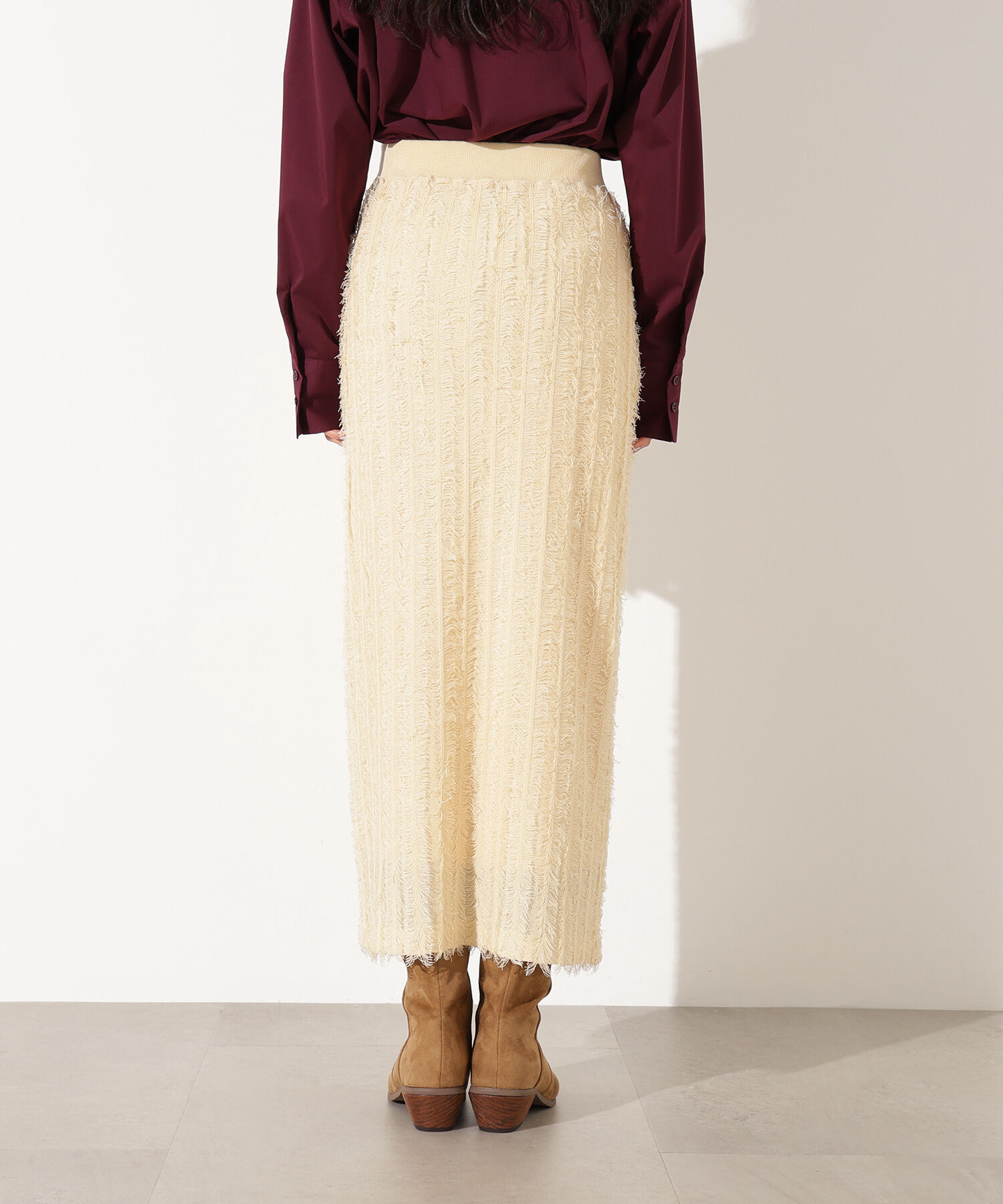  「フリンジニットスカート」|スカート|