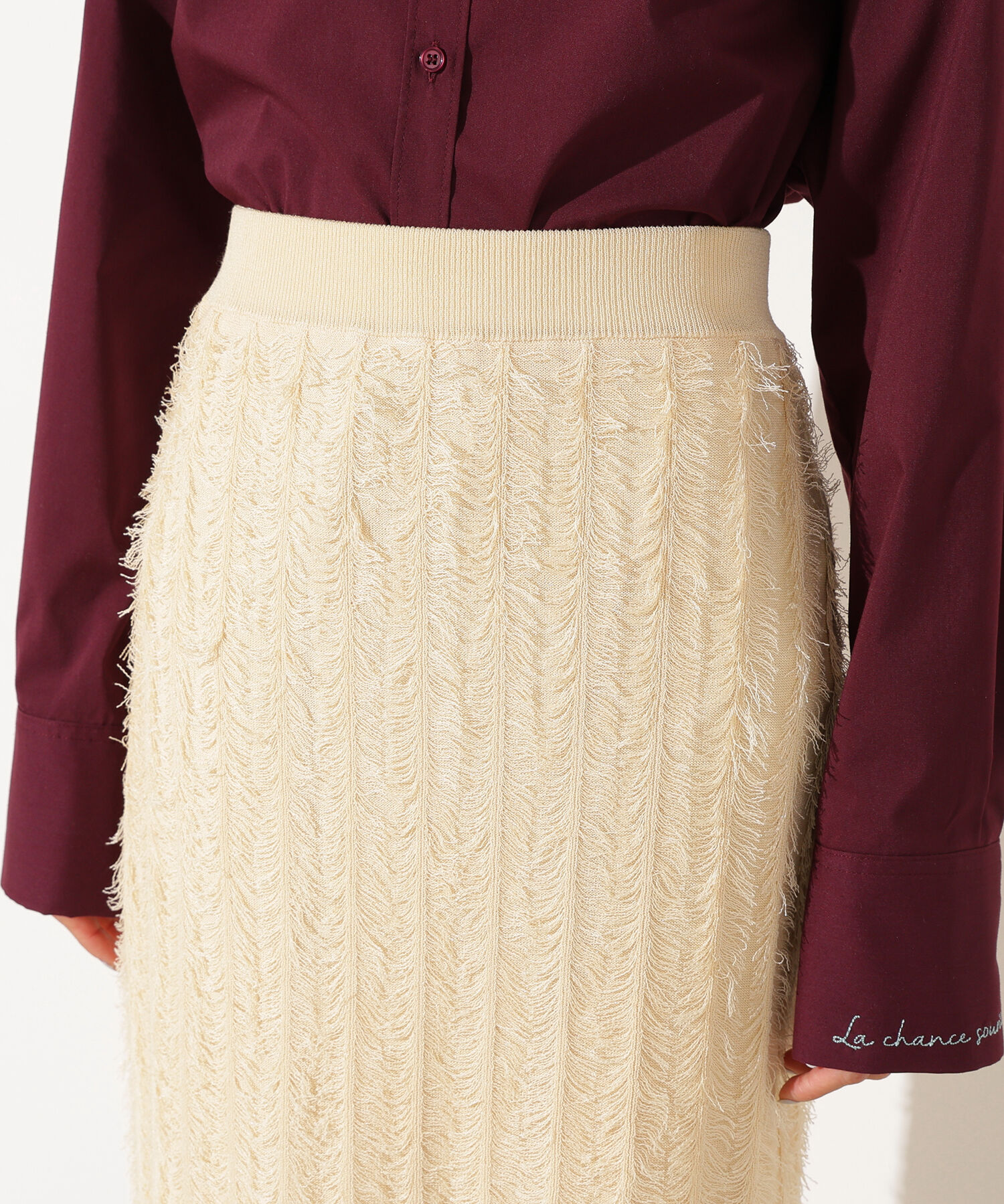  「フリンジニットスカート」|スカート|