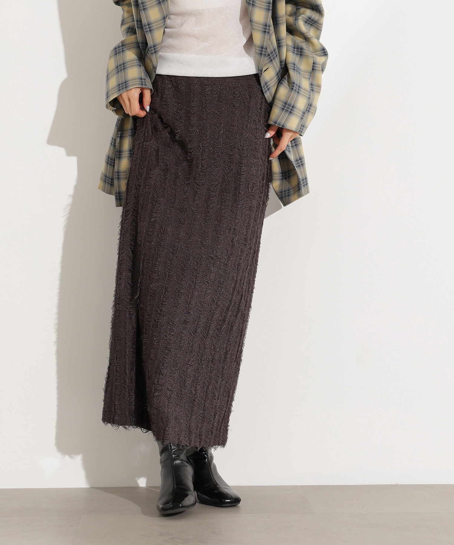  「フリンジニットスカート」|スカート|