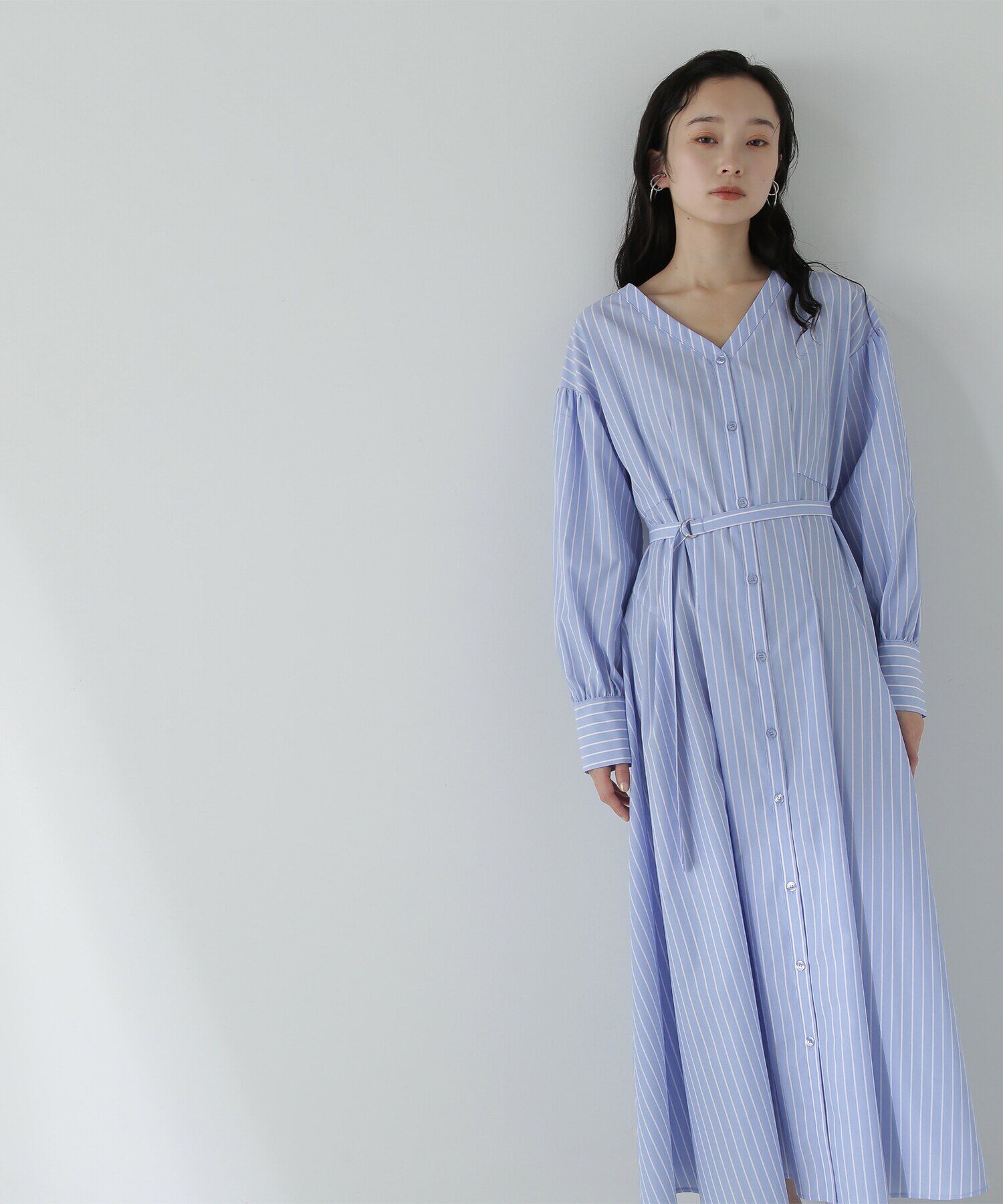  「タックフレアシャツワンピース」|ワンピース|