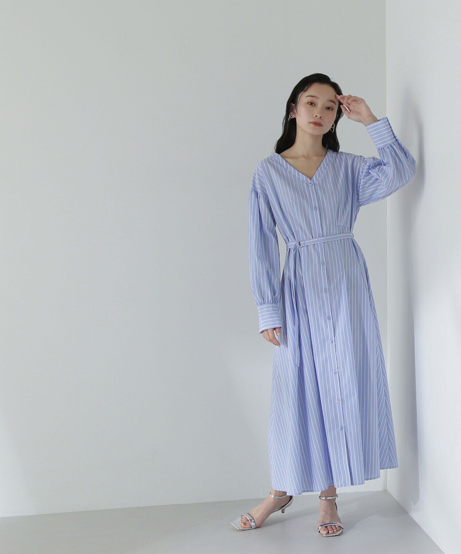  「タックフレアシャツワンピース」|ワンピース|