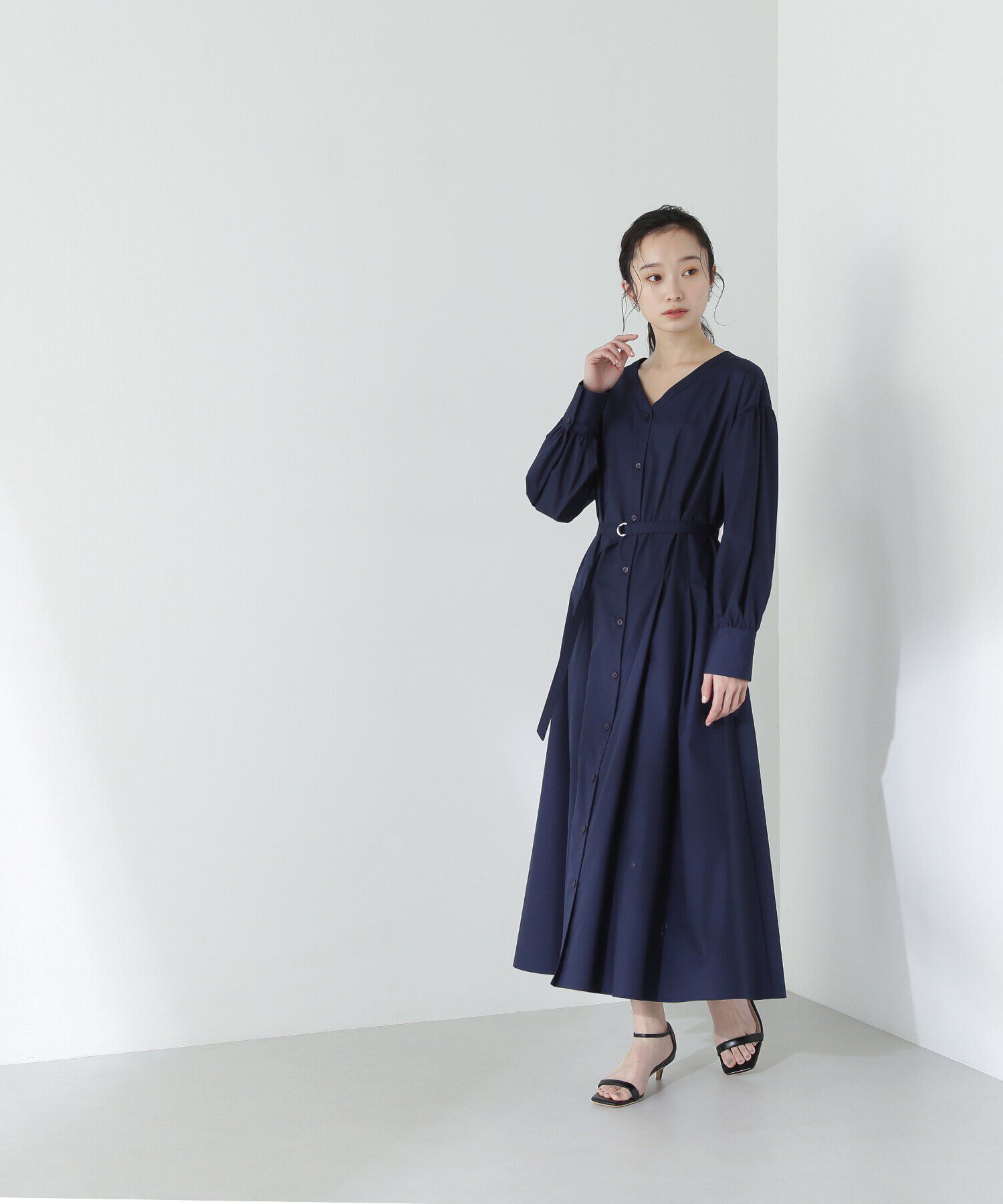  「タックフレアシャツワンピース」|ワンピース|