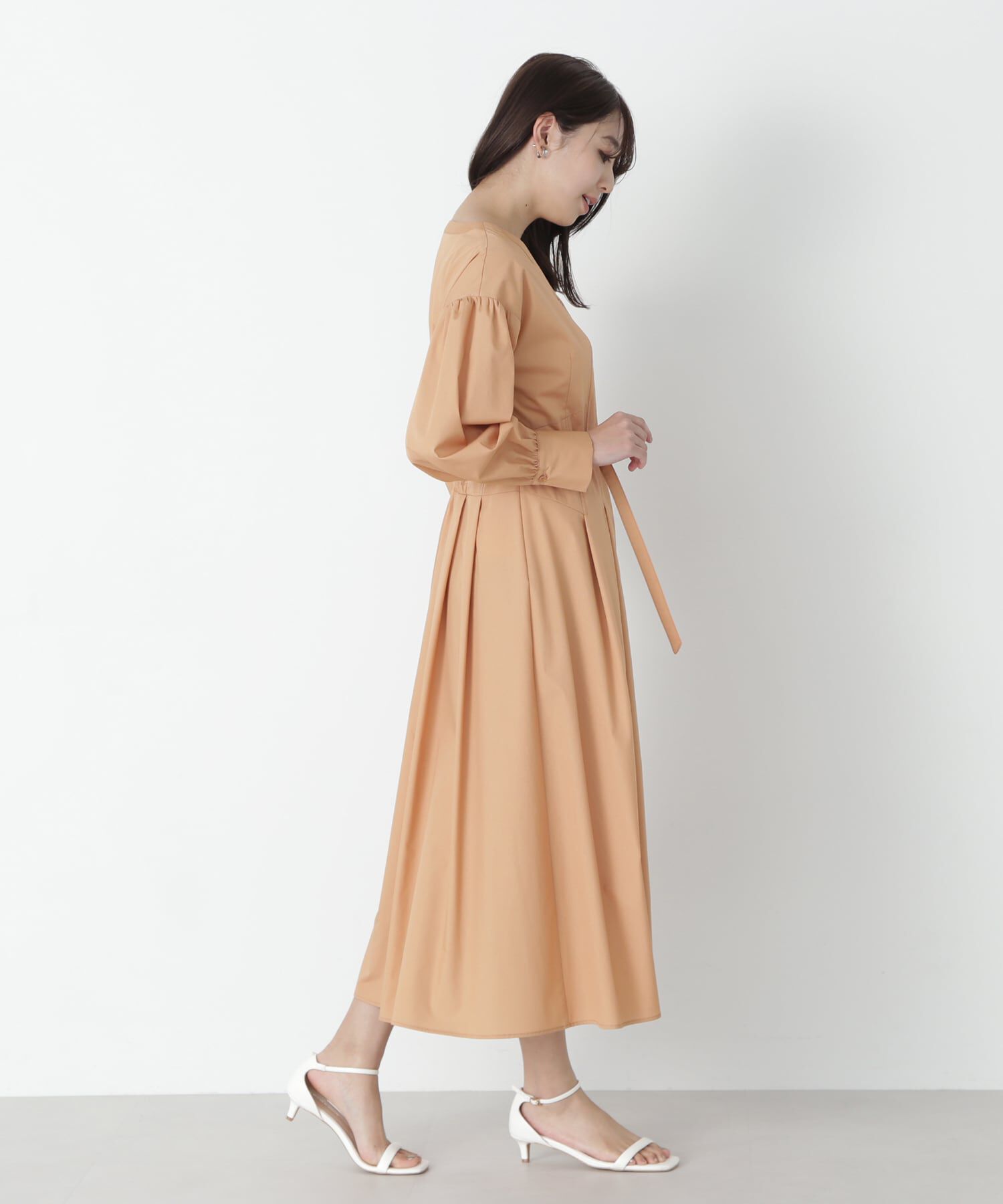  「タックフレアシャツワンピース」|ワンピース|