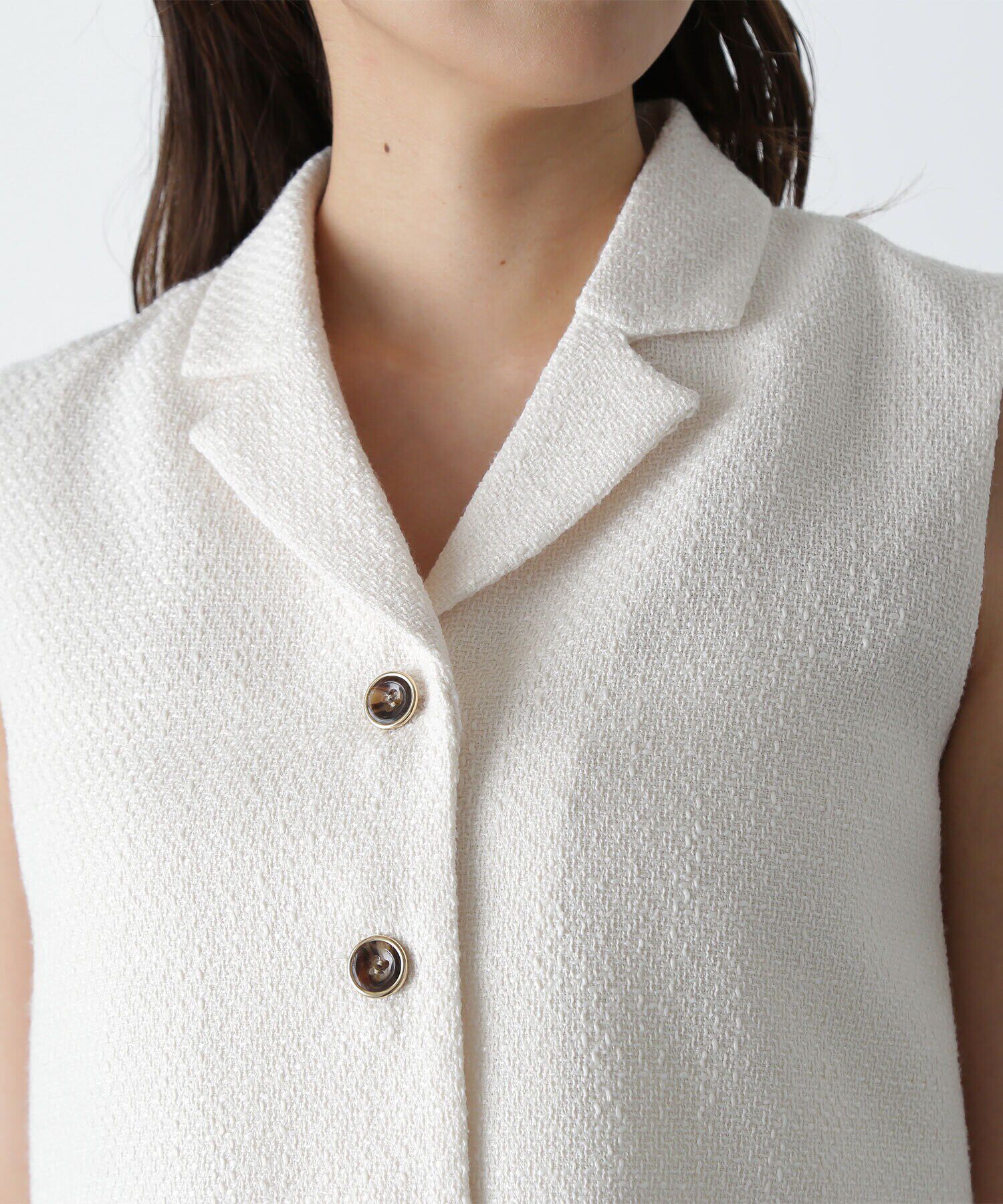  「ツイードコンパクトベスト」|シャツ・ブラウス|