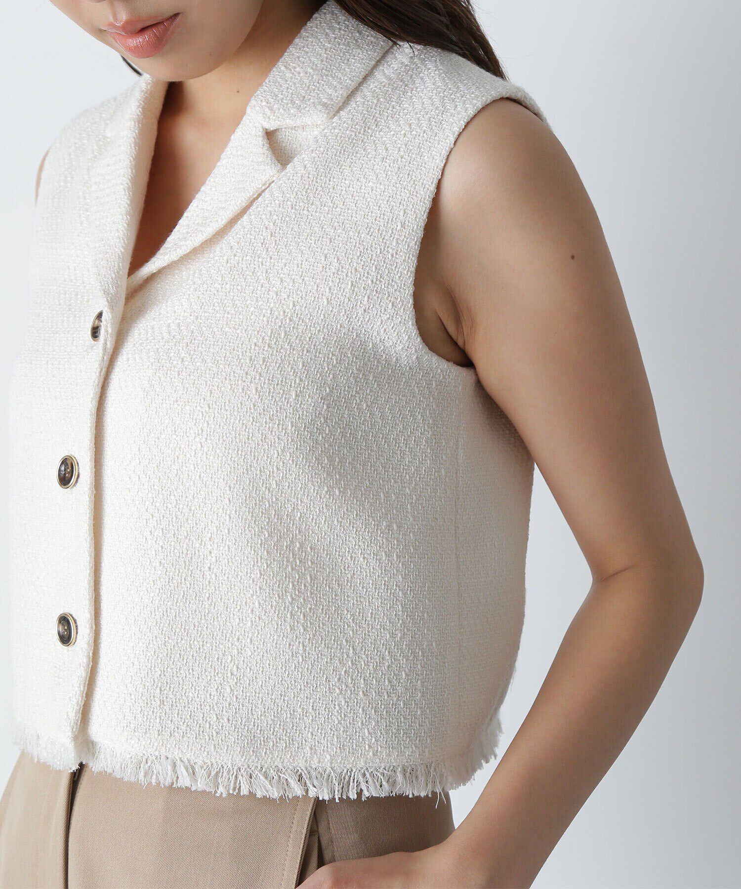  「ツイードコンパクトベスト」|シャツ・ブラウス|