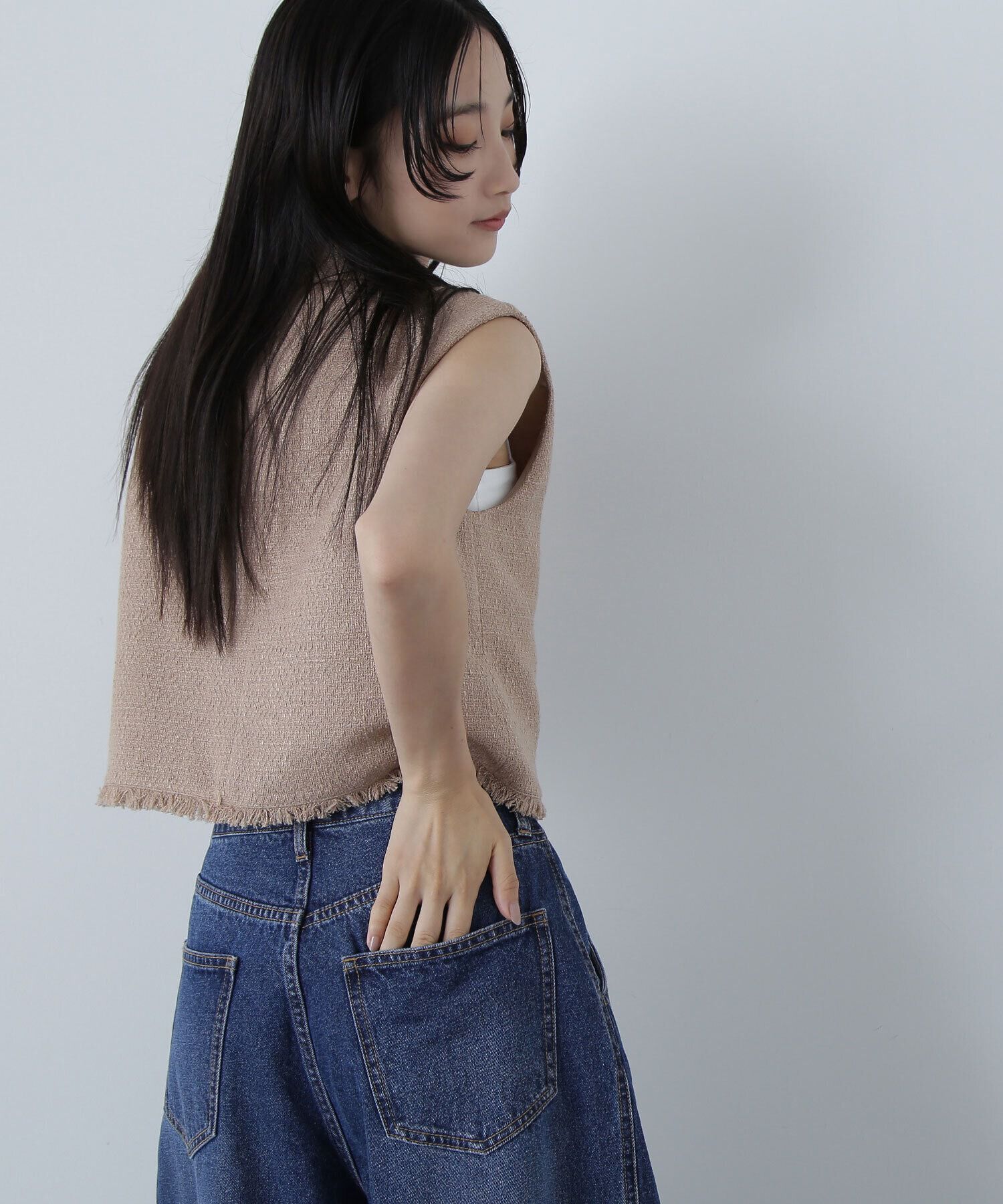  「ツイードコンパクトベスト」|シャツ・ブラウス|