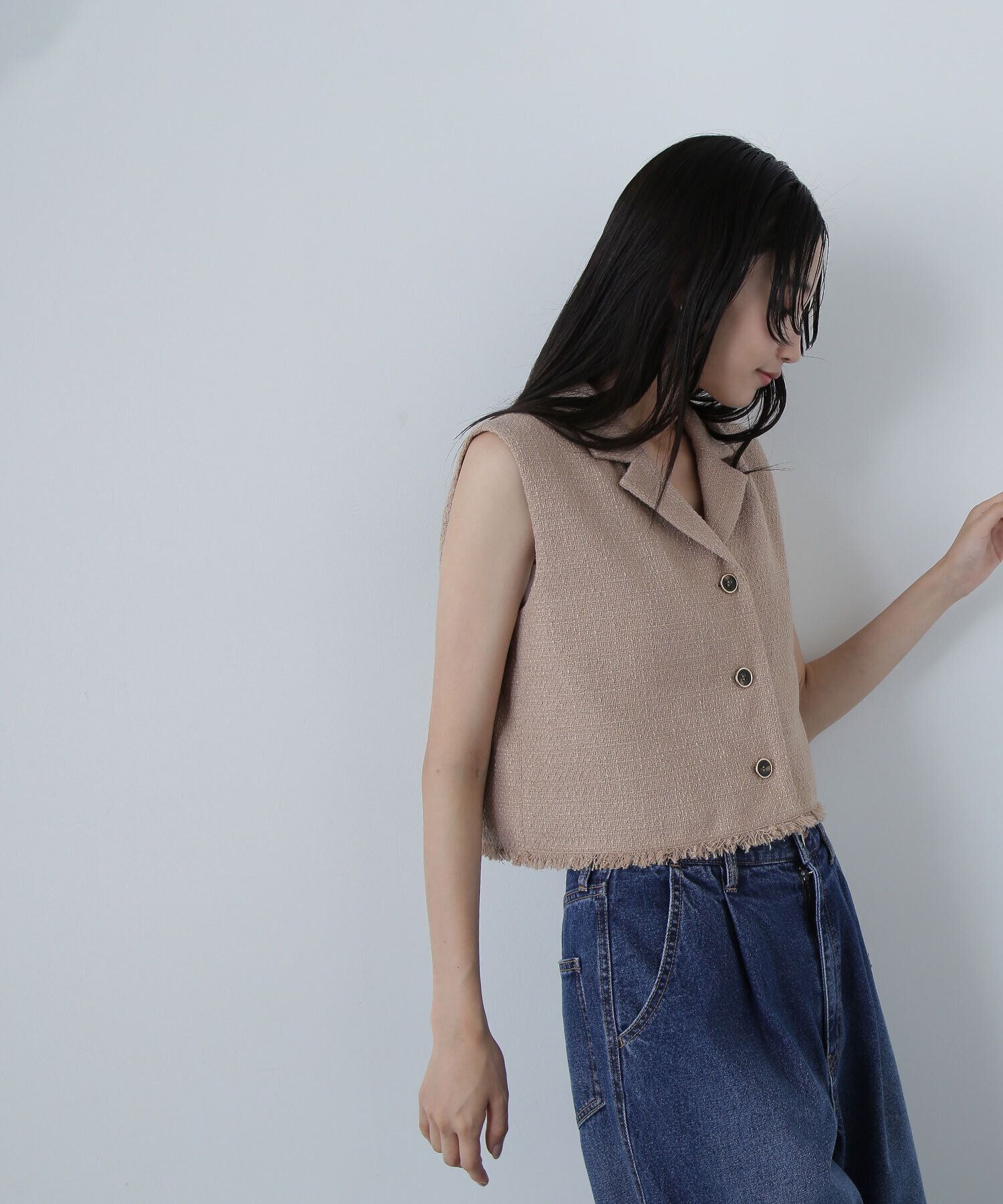  「ツイードコンパクトベスト」|シャツ・ブラウス|