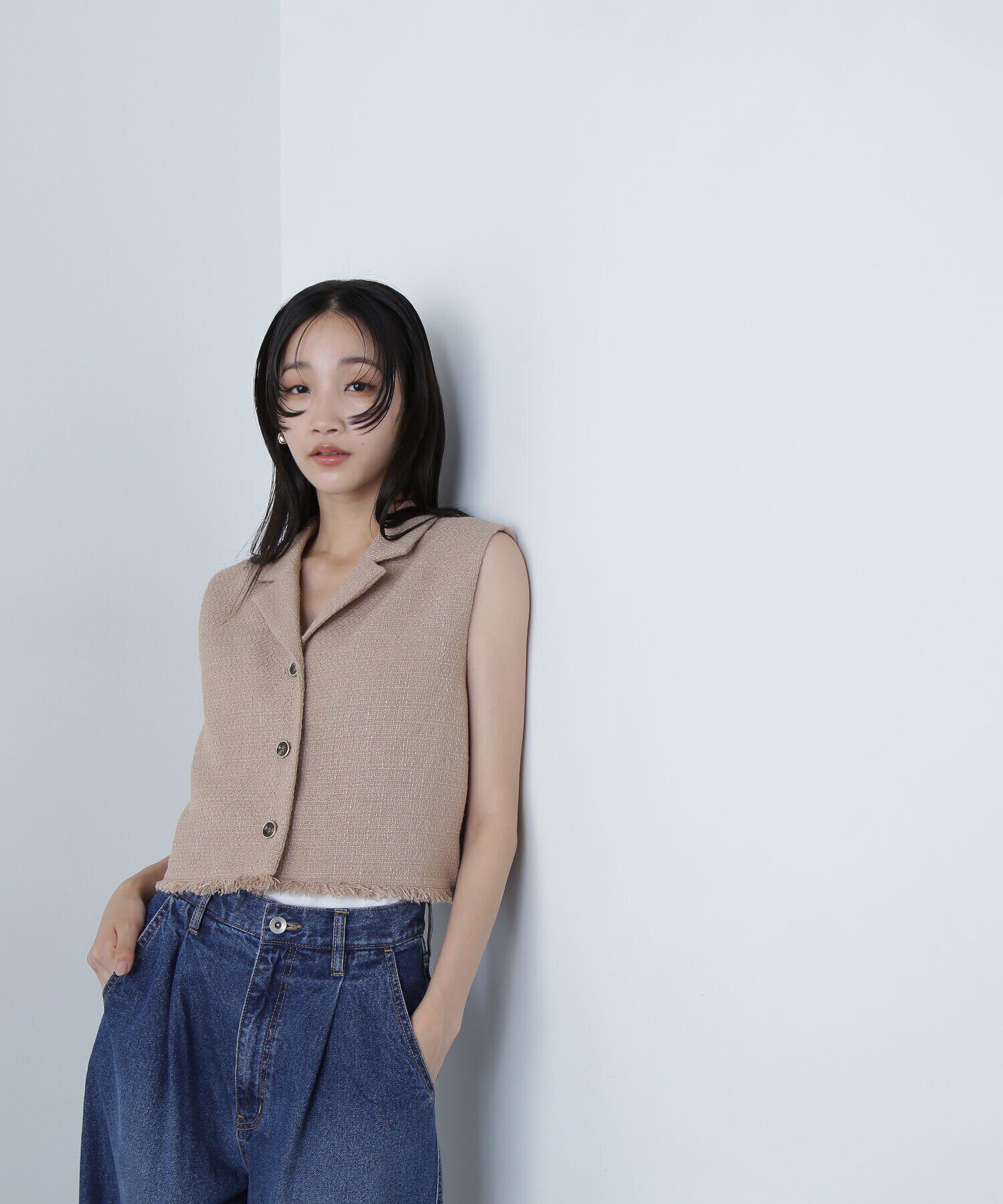  「ツイードコンパクトベスト」|シャツ・ブラウス|