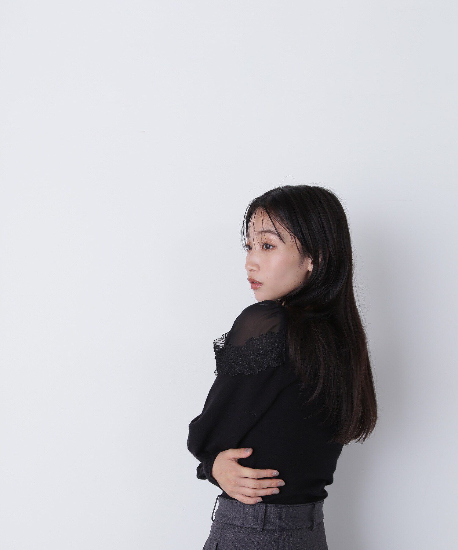  「フラワーレーストリミングニット」|ニット・セーター|