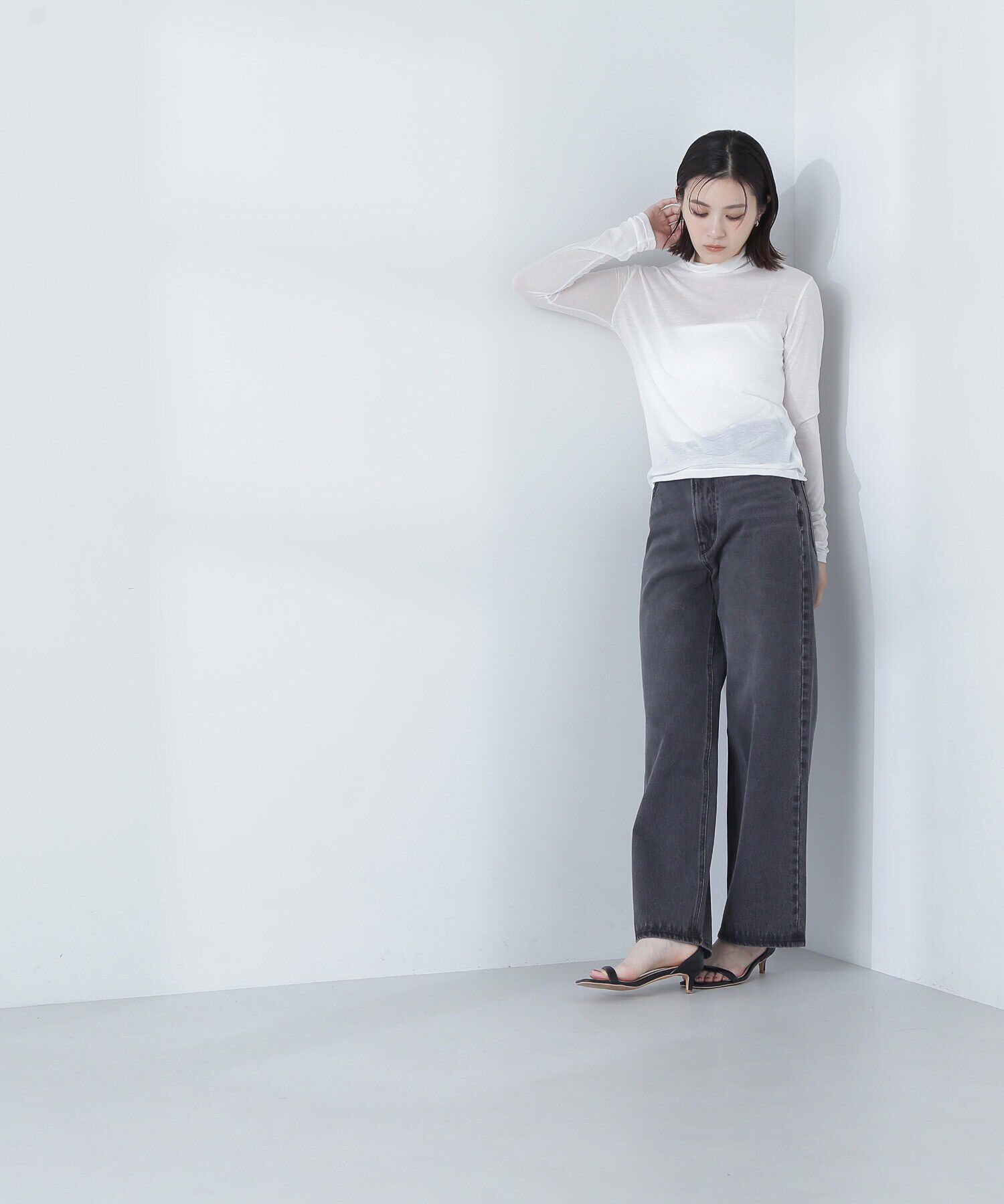  「ハイネックシアーカットソー」|Tシャツ・カットソー|