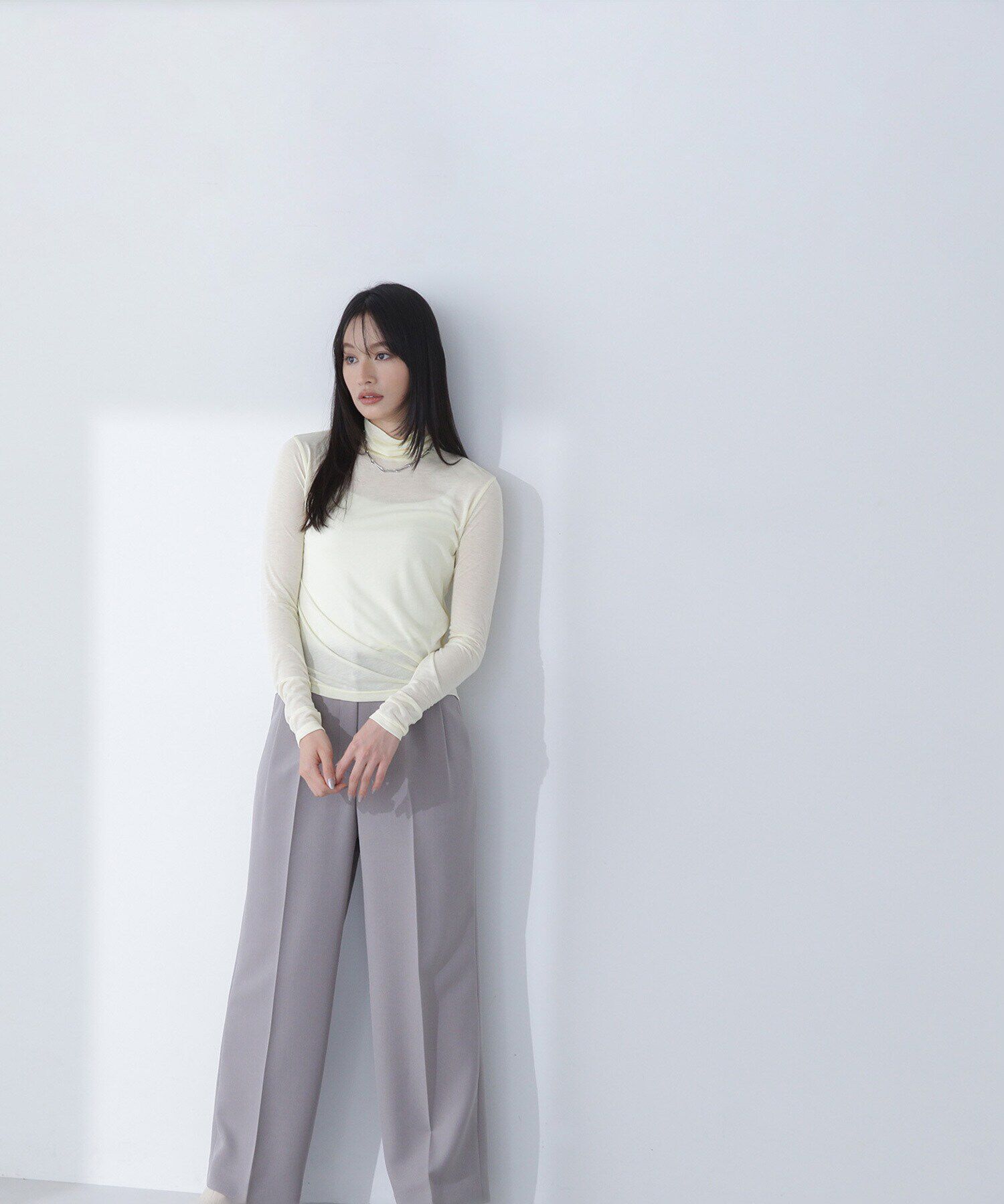  「ハイネックシアーカットソー」|Tシャツ・カットソー|