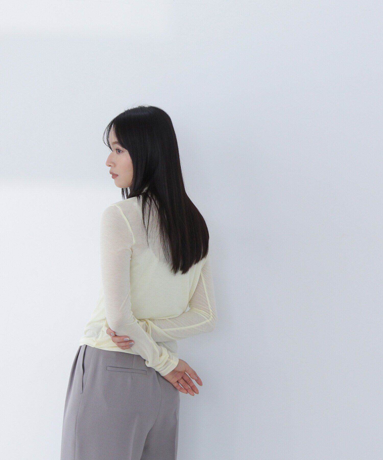  「ハイネックシアーカットソー」|Tシャツ・カットソー|