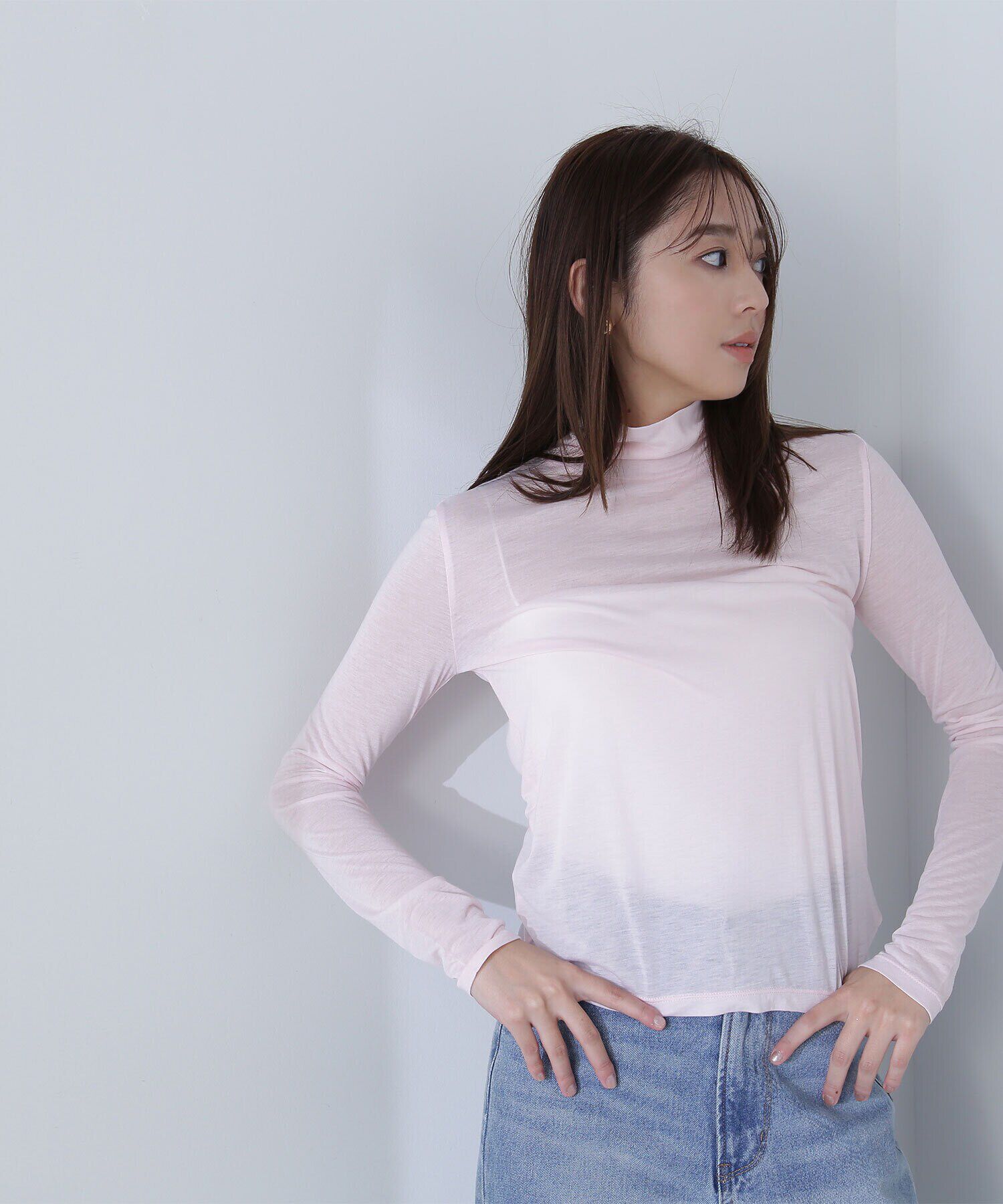  「ハイネックシアーカットソー」|Tシャツ・カットソー|