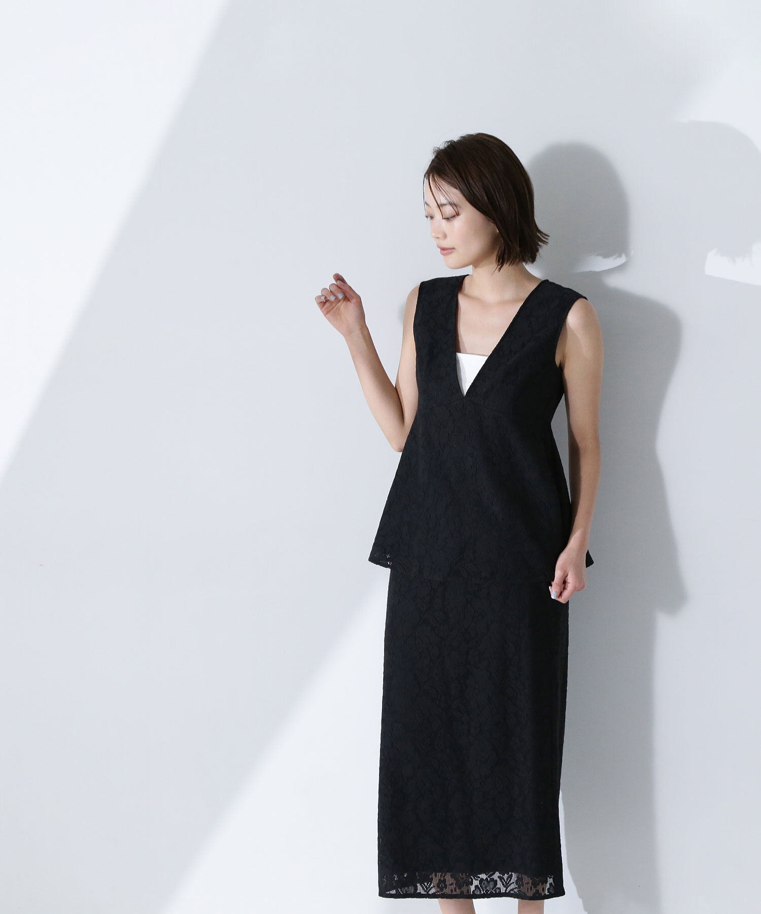  「ペプラムレースセットアップ」|ワンピース|