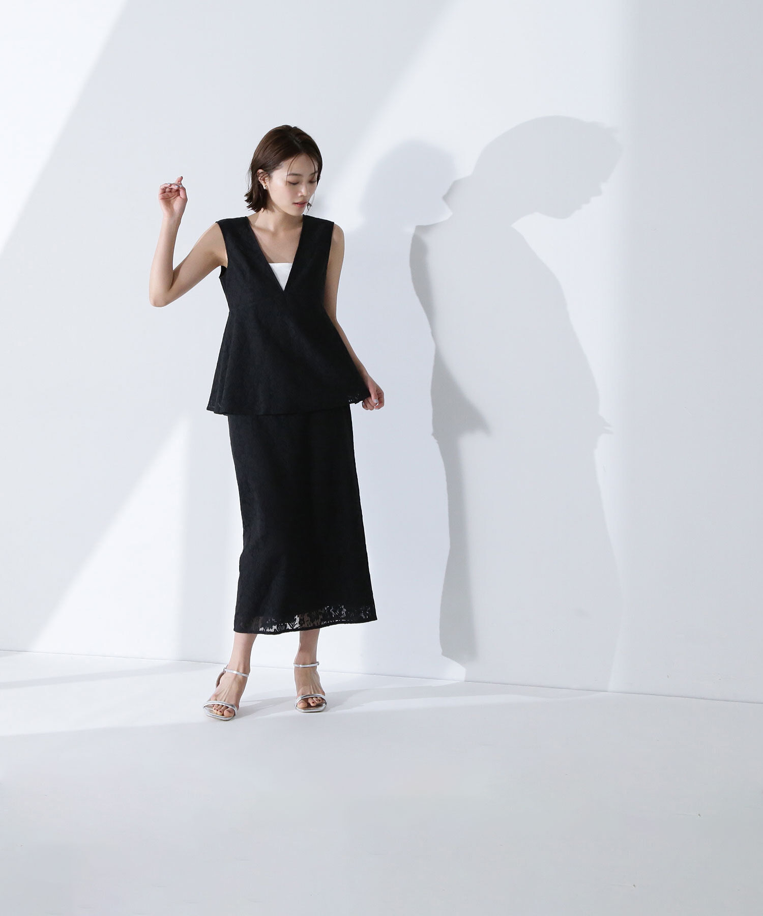  「ペプラムレースセットアップ」|ワンピース|