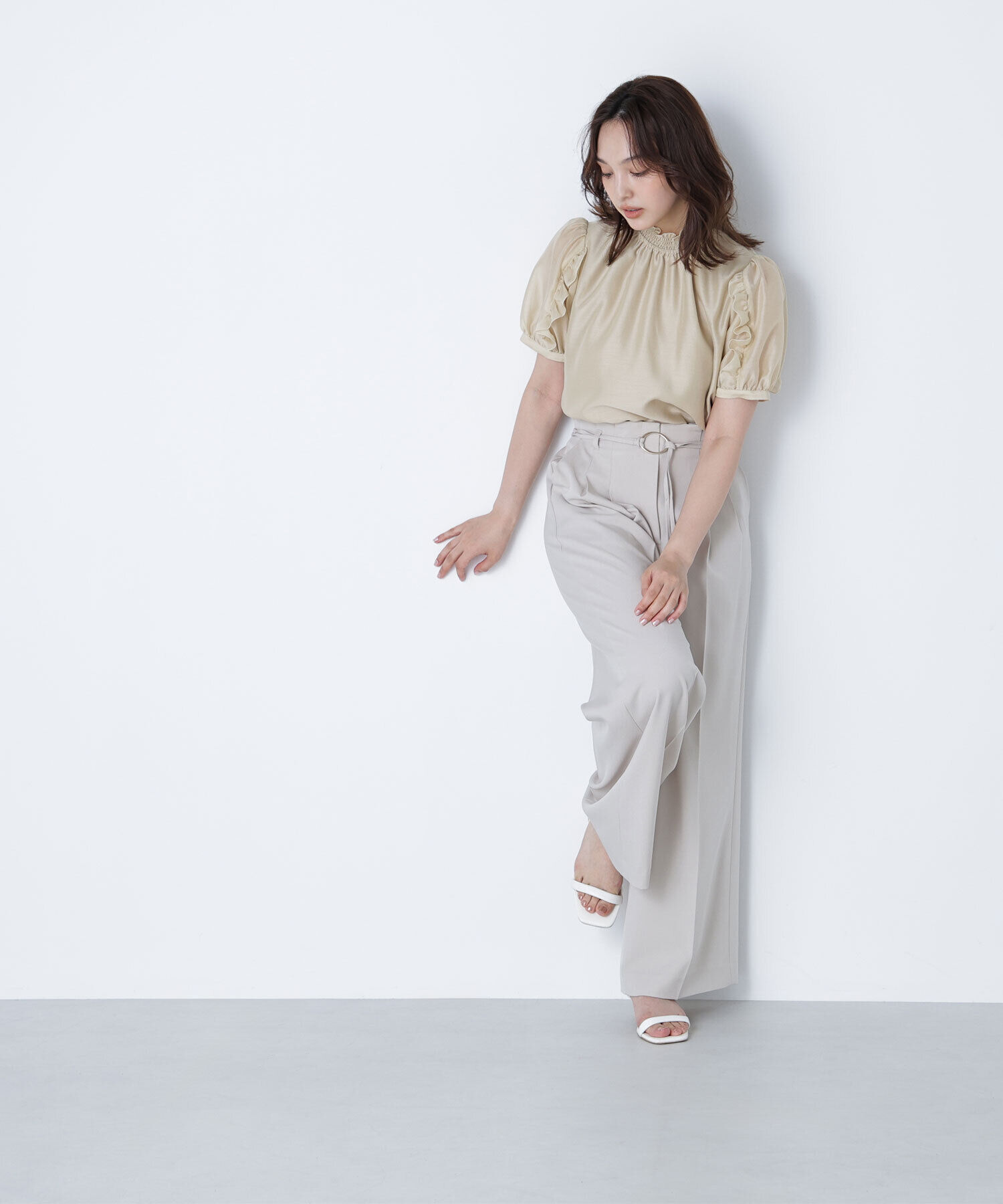  「ダブルベルトワイドパンツ」|その他|