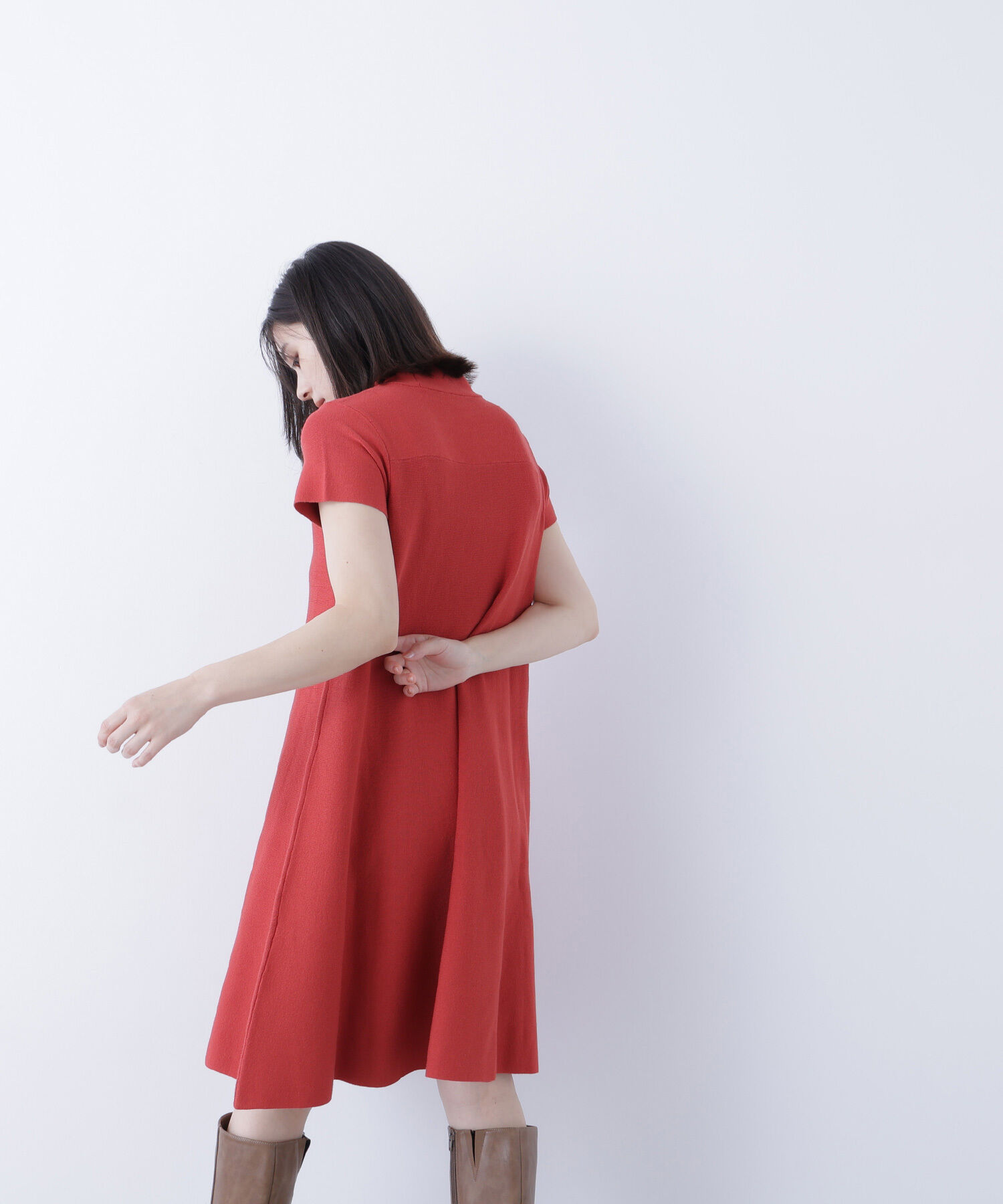  「ボウタイミニニットワンピース」|ワンピース|