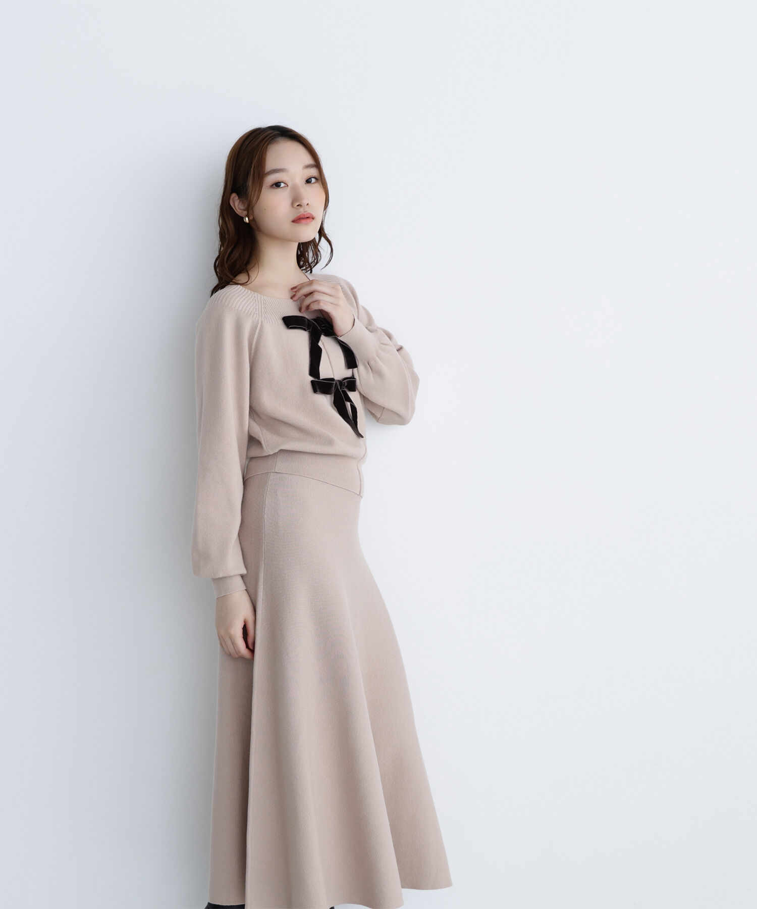  「ベロアリボンニットセットアップ」|ワンピース|