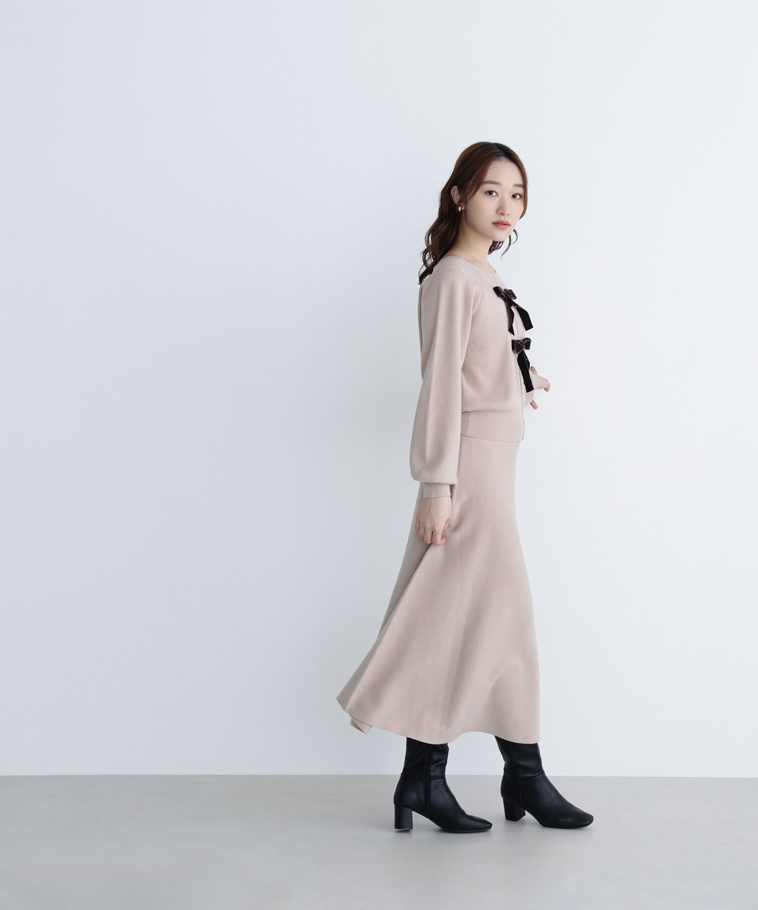  「ベロアリボンニットセットアップ」|ワンピース|