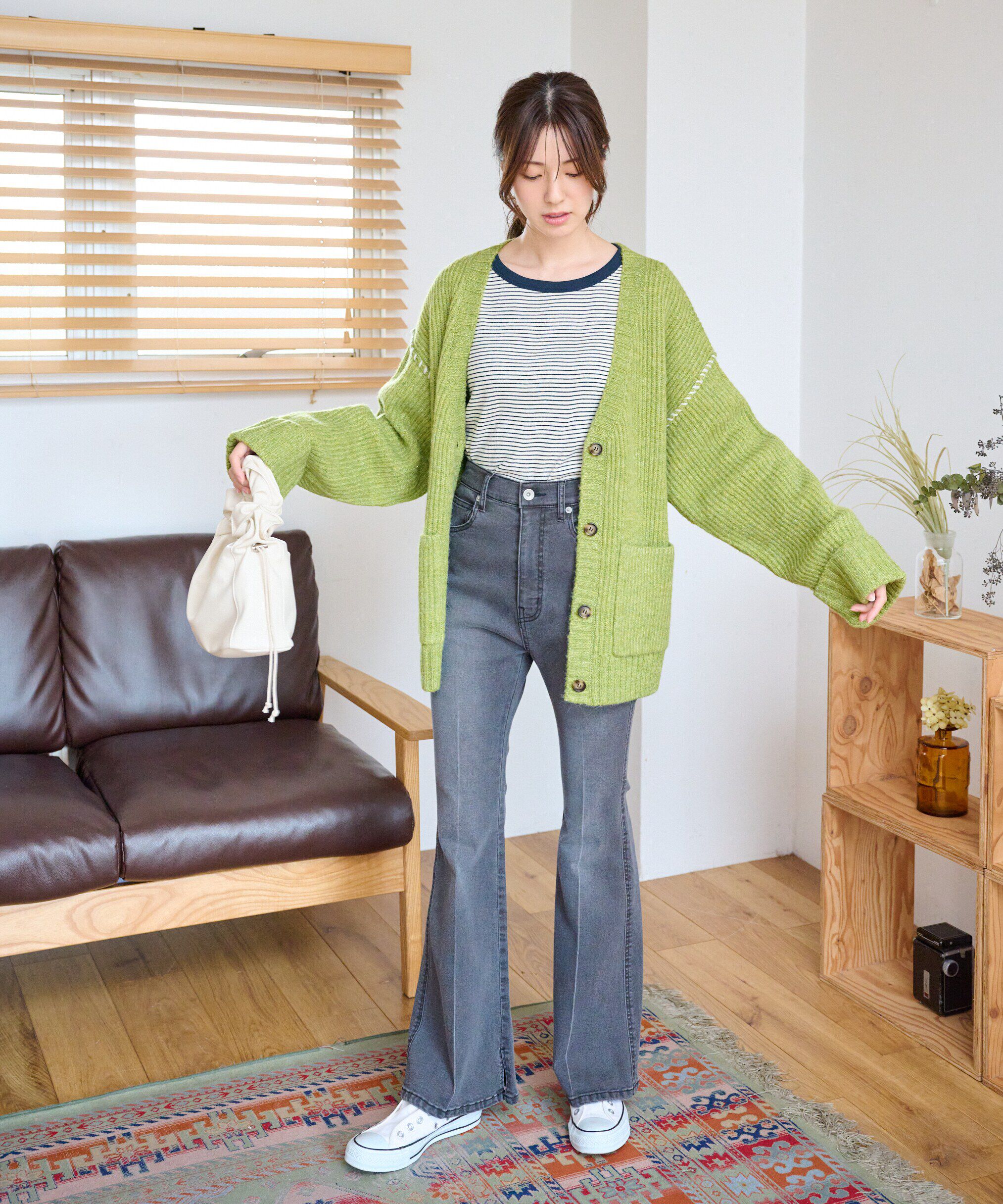  「[Sシリーズ対応商品]内スリットベルボトムデニムパンツ」|その他|