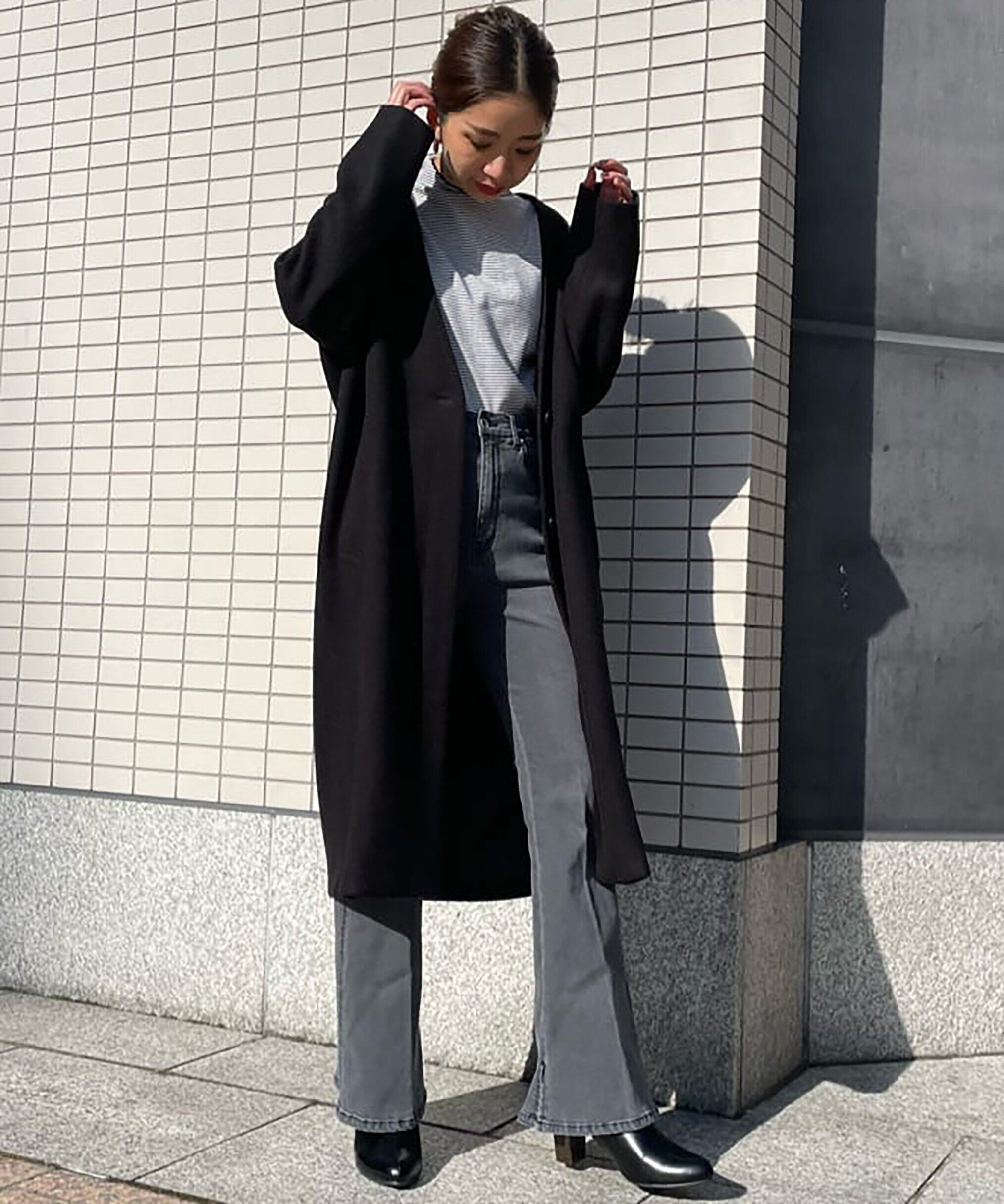  「[Sシリーズ対応商品]内スリットベルボトムデニムパンツ」|その他|