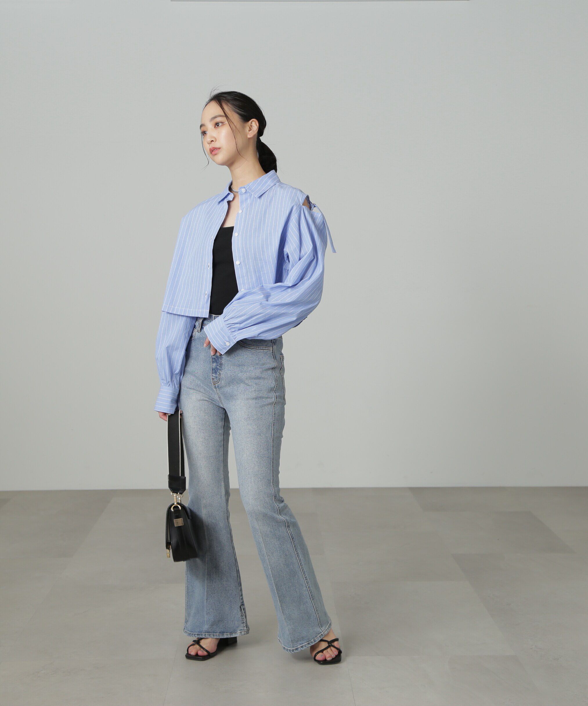  「[Sシリーズ対応商品]内スリットベルボトムデニムパンツ」|その他|