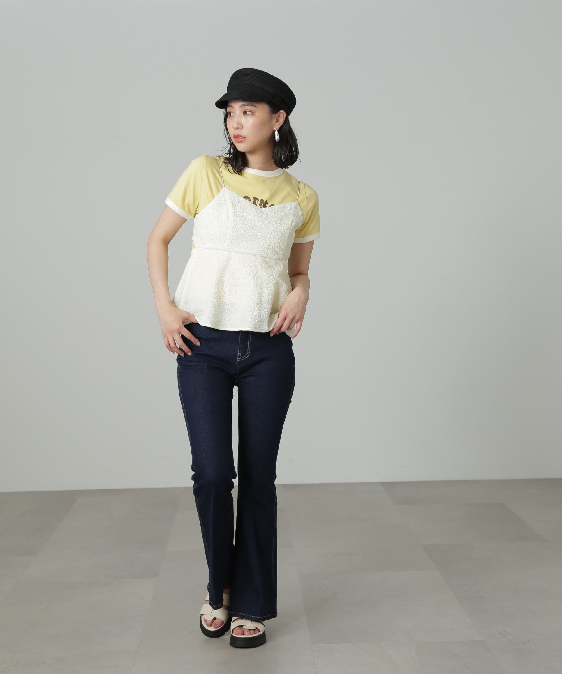  「[Sシリーズ対応商品]内スリットベルボトムデニムパンツ」|その他|