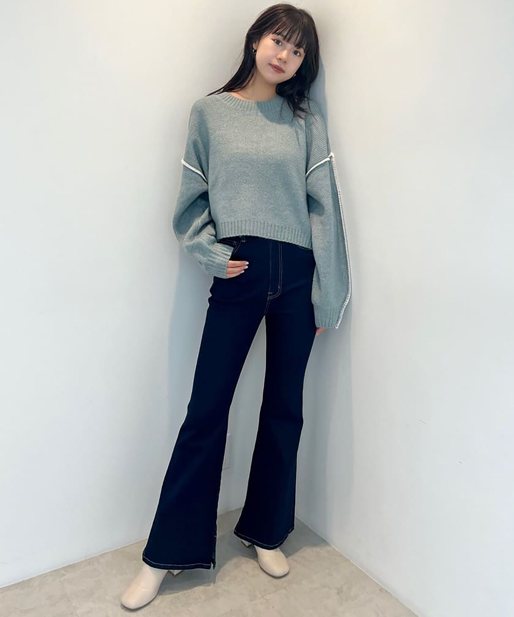  「[Sシリーズ対応商品]内スリットベルボトムデニムパンツ」|その他|