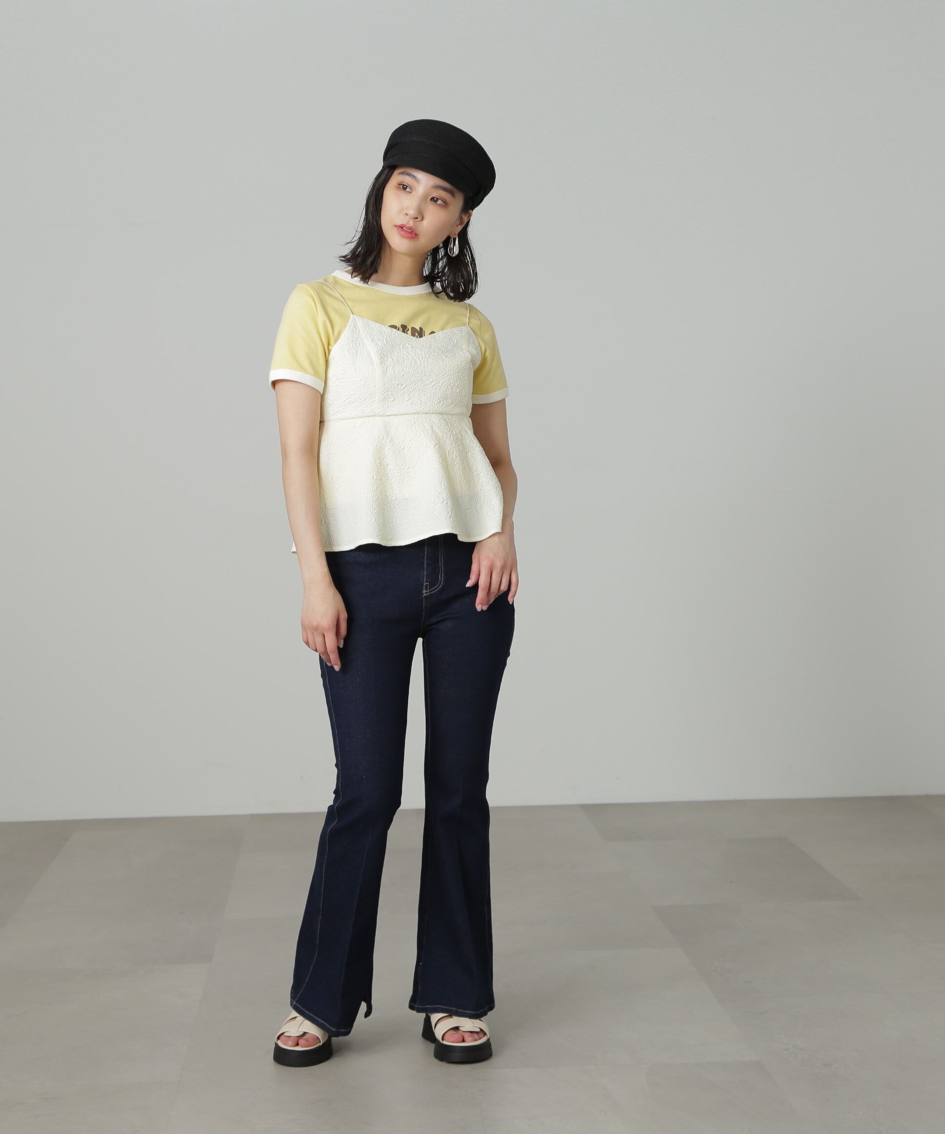  「[Sシリーズ対応商品]内スリットベルボトムデニムパンツ」|その他|