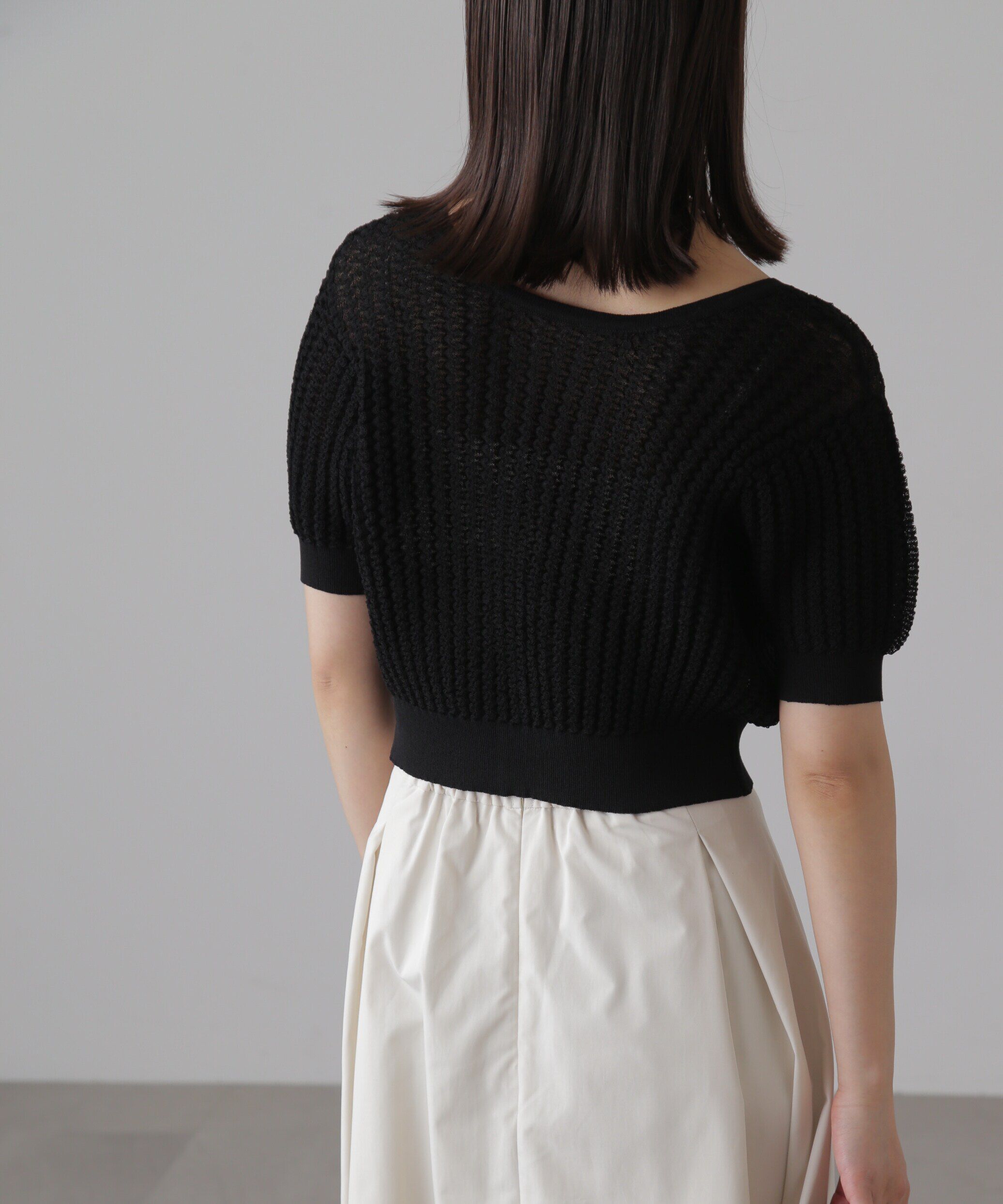  「ウェーブ柄2wayニットカーディガン」|ニット・セーター|