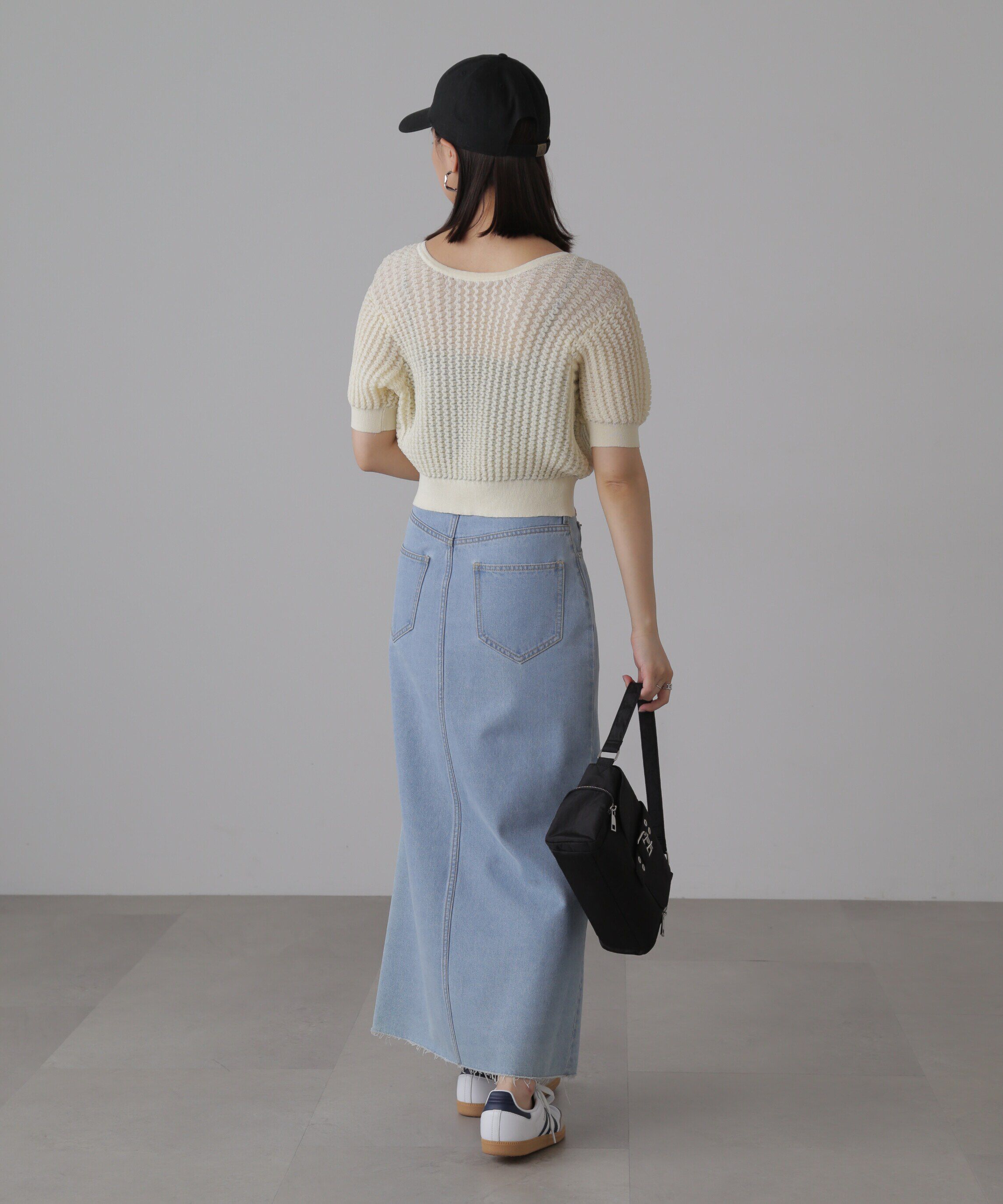  「ウェーブ柄2wayニットカーディガン」|ニット・セーター|