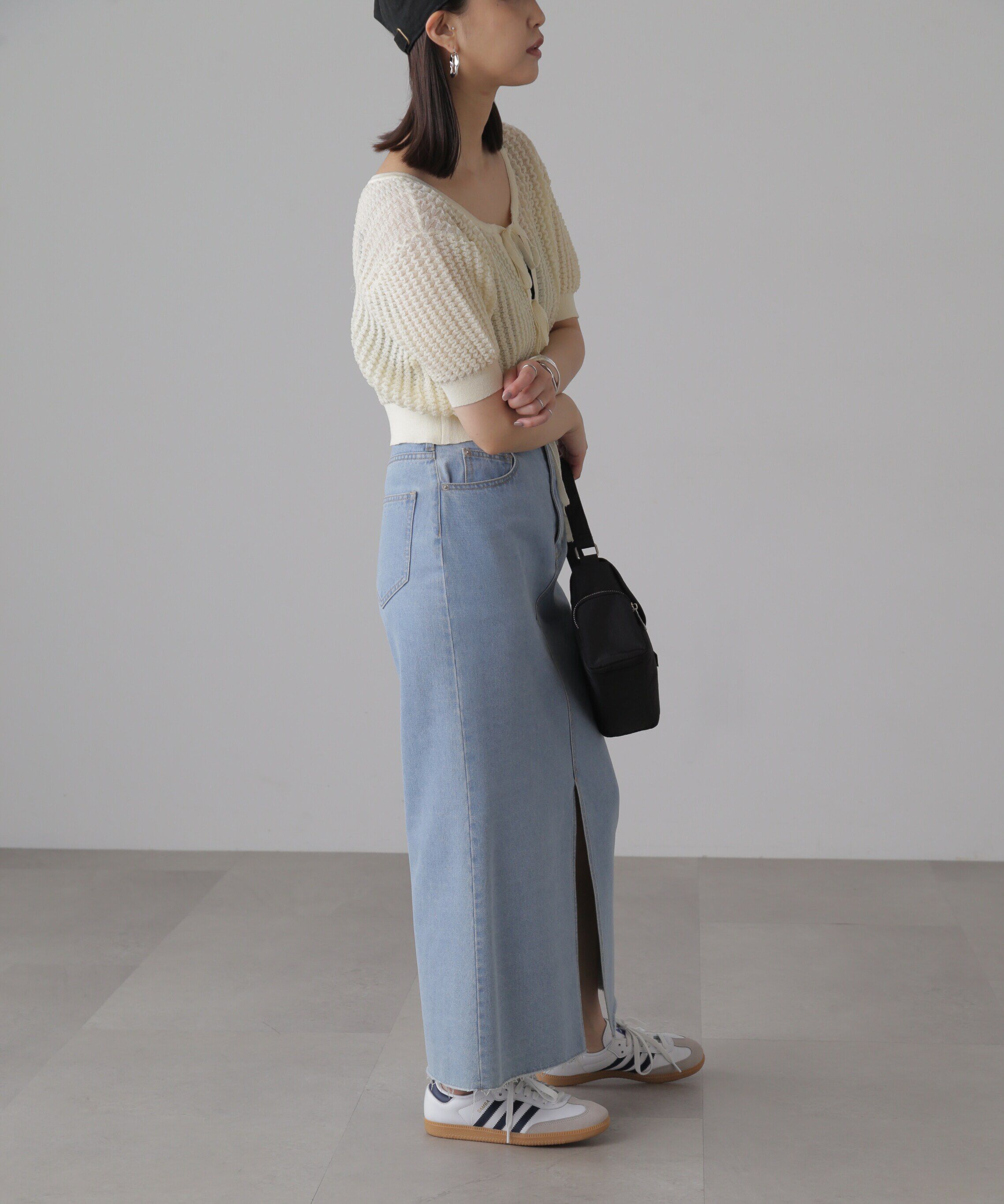  「ウェーブ柄2wayニットカーディガン」|ニット・セーター|