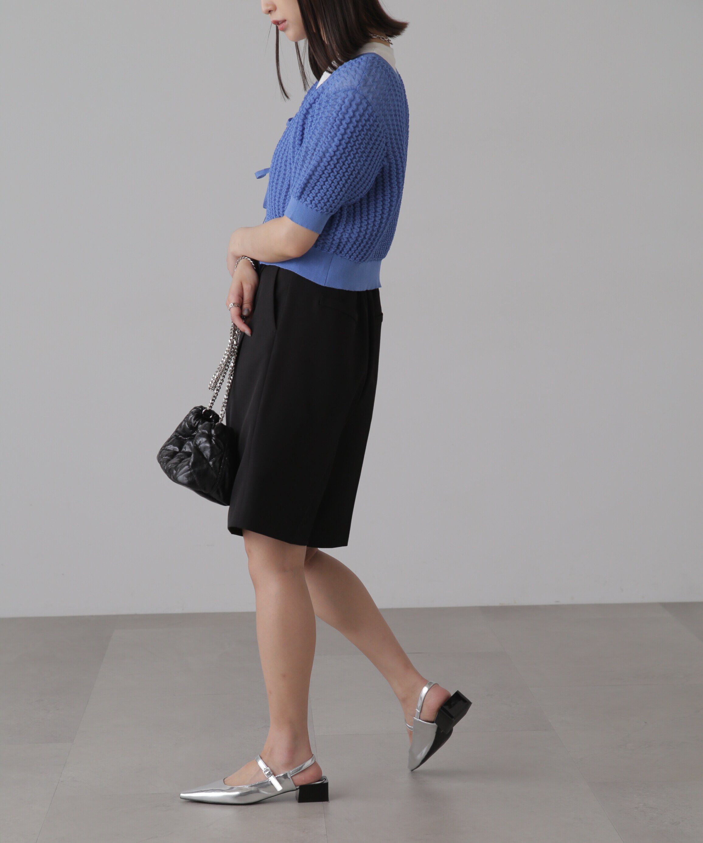  「ウェーブ柄2wayニットカーディガン」|ニット・セーター|