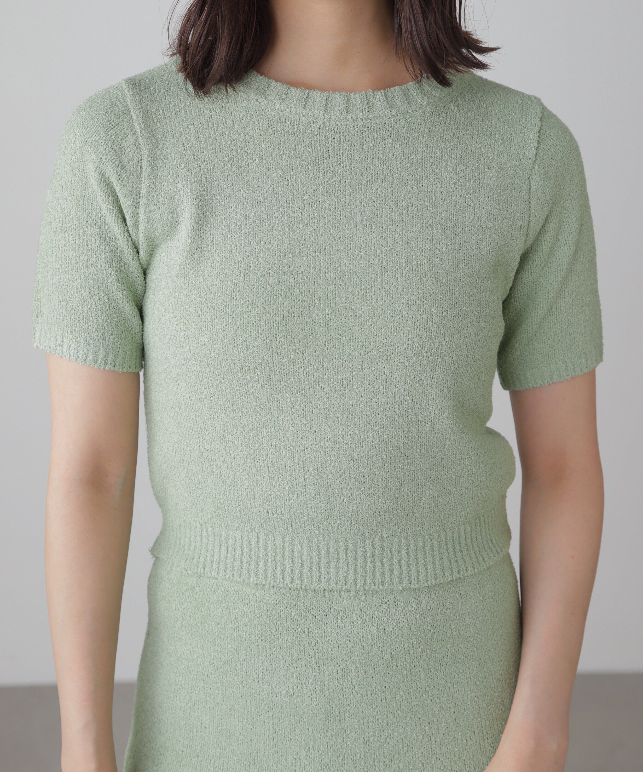  「コンパクト半袖ニット&times;ニットナロースカート」|ワンピース|