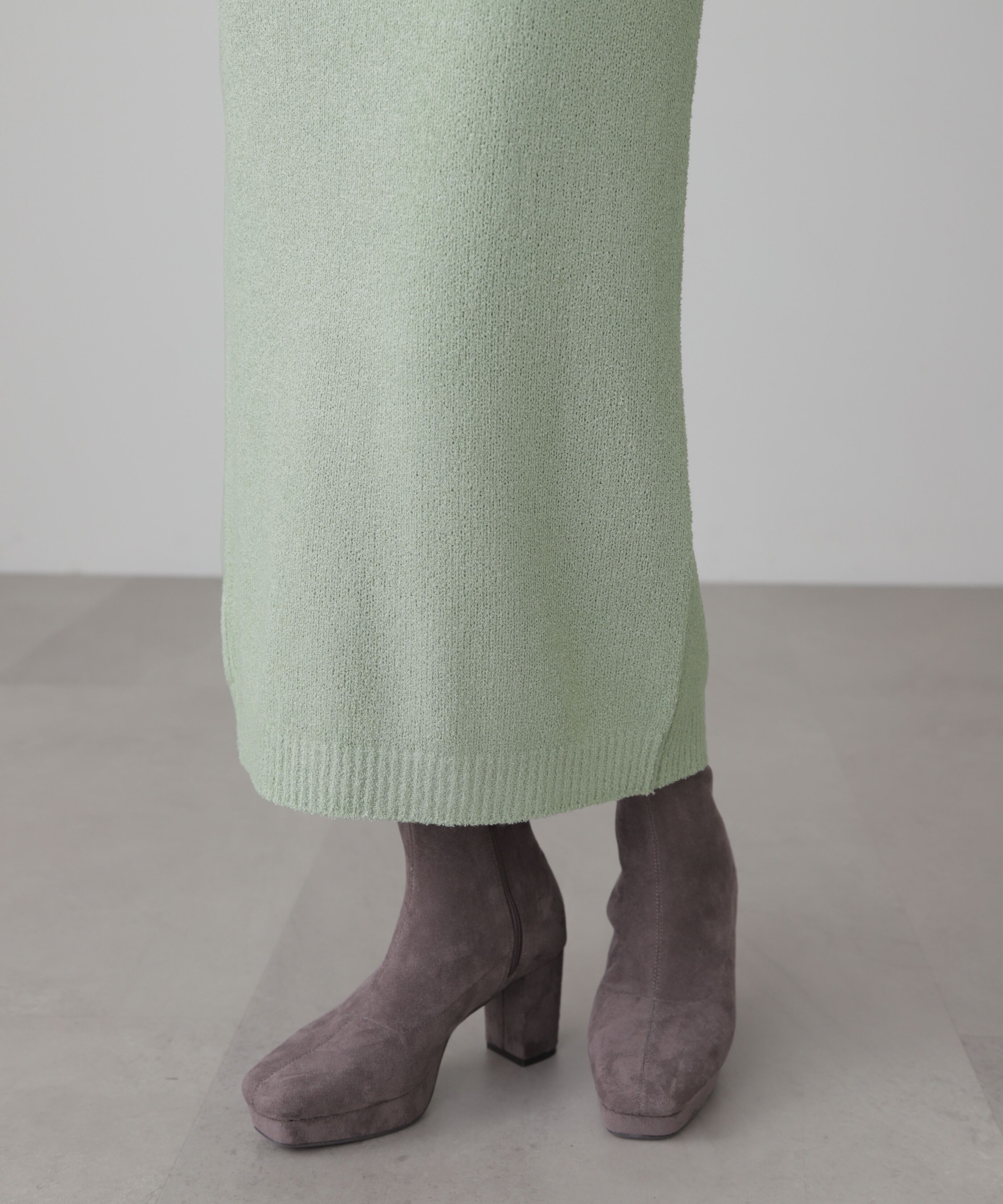  「コンパクト半袖ニット&times;ニットナロースカート」|ワンピース|