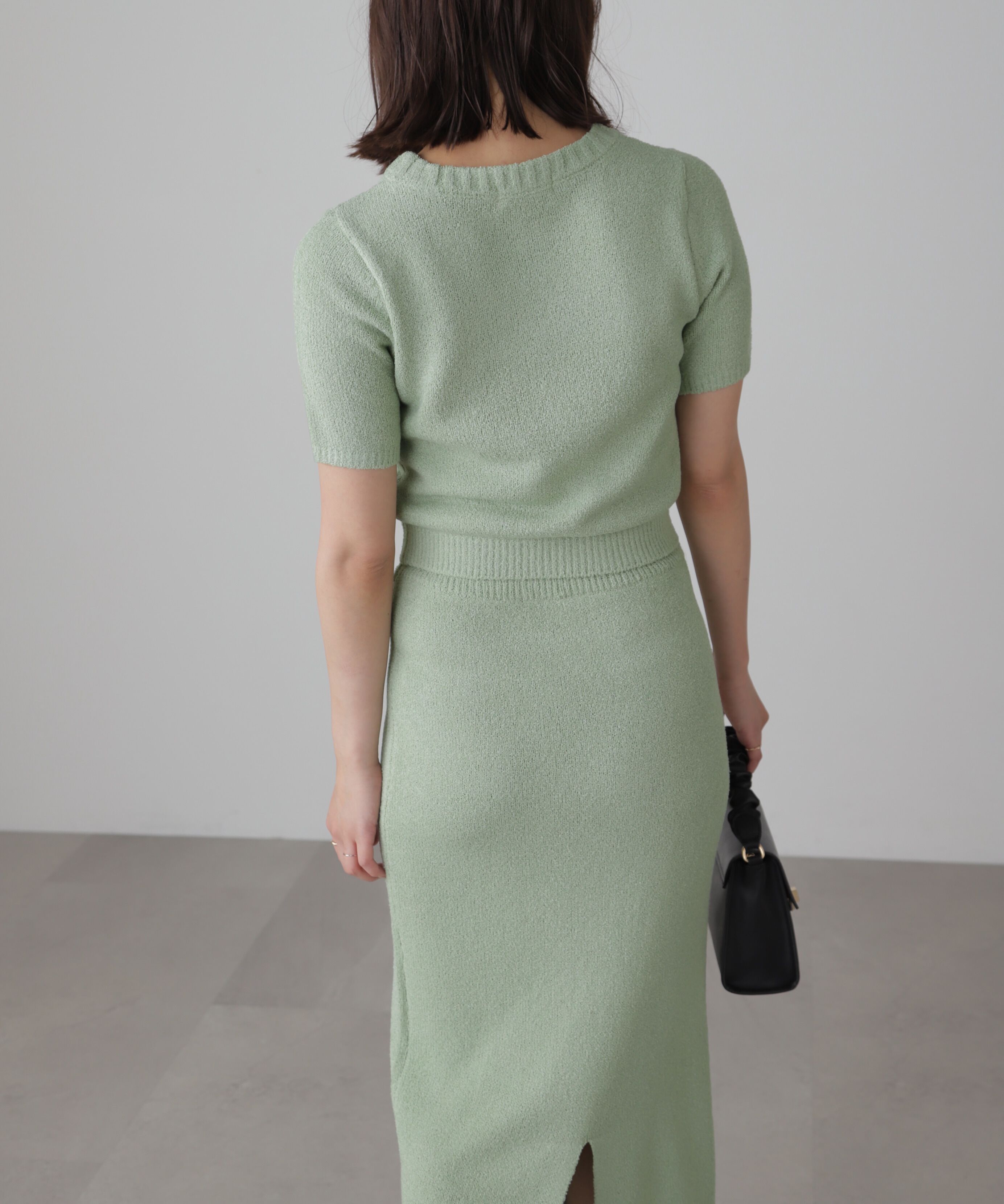  「コンパクト半袖ニット&times;ニットナロースカート」|ワンピース|