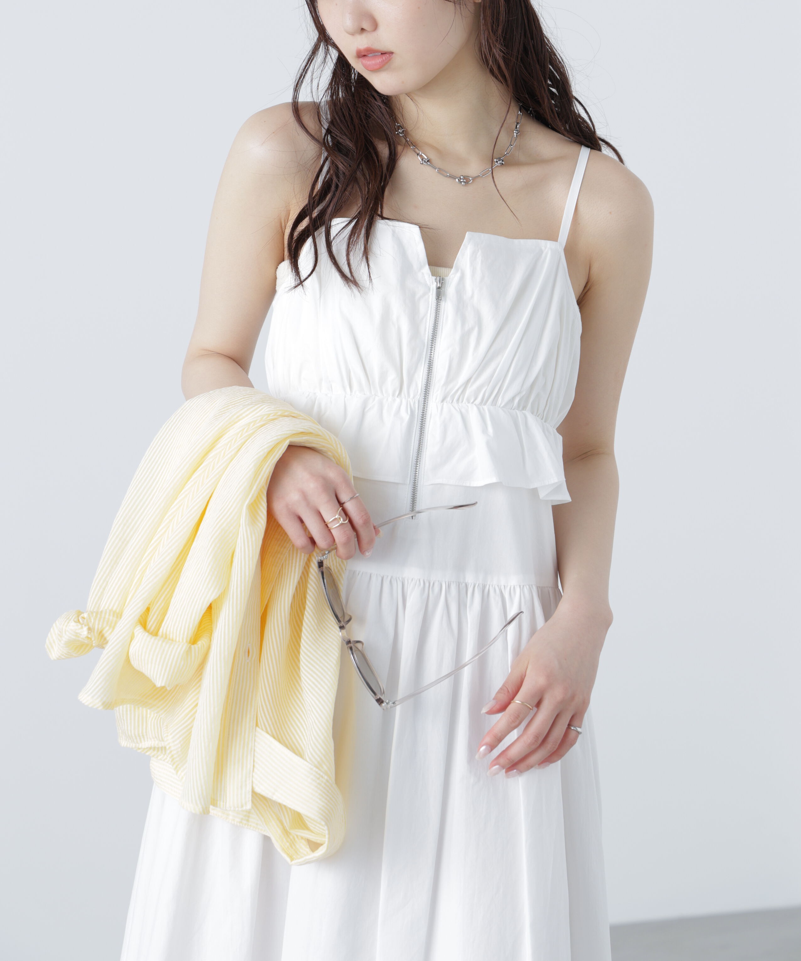  「ペプラムキャミティアードワンピース」|ワンピース|