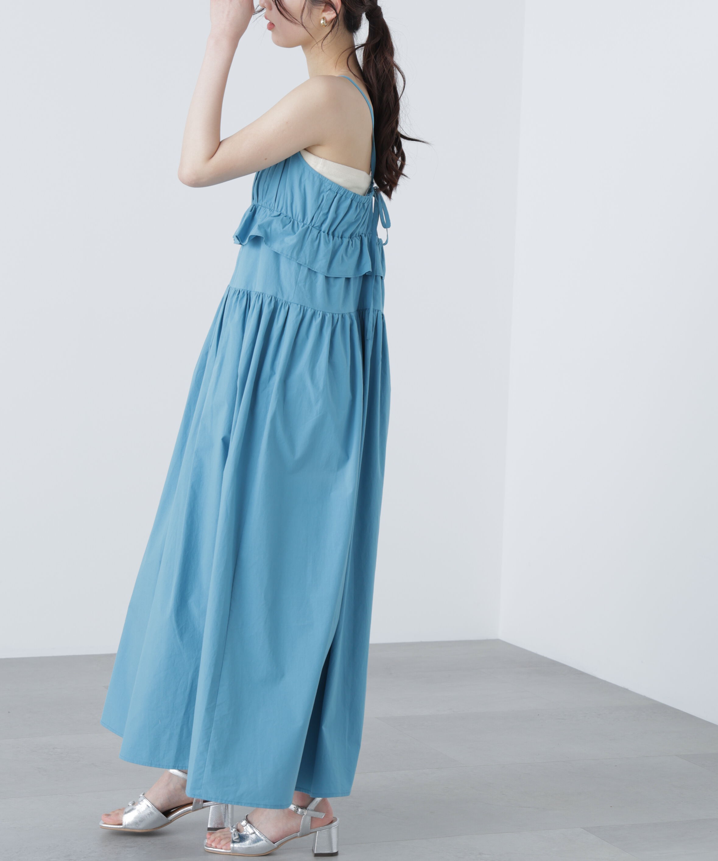  「ペプラムキャミティアードワンピース」|ワンピース|