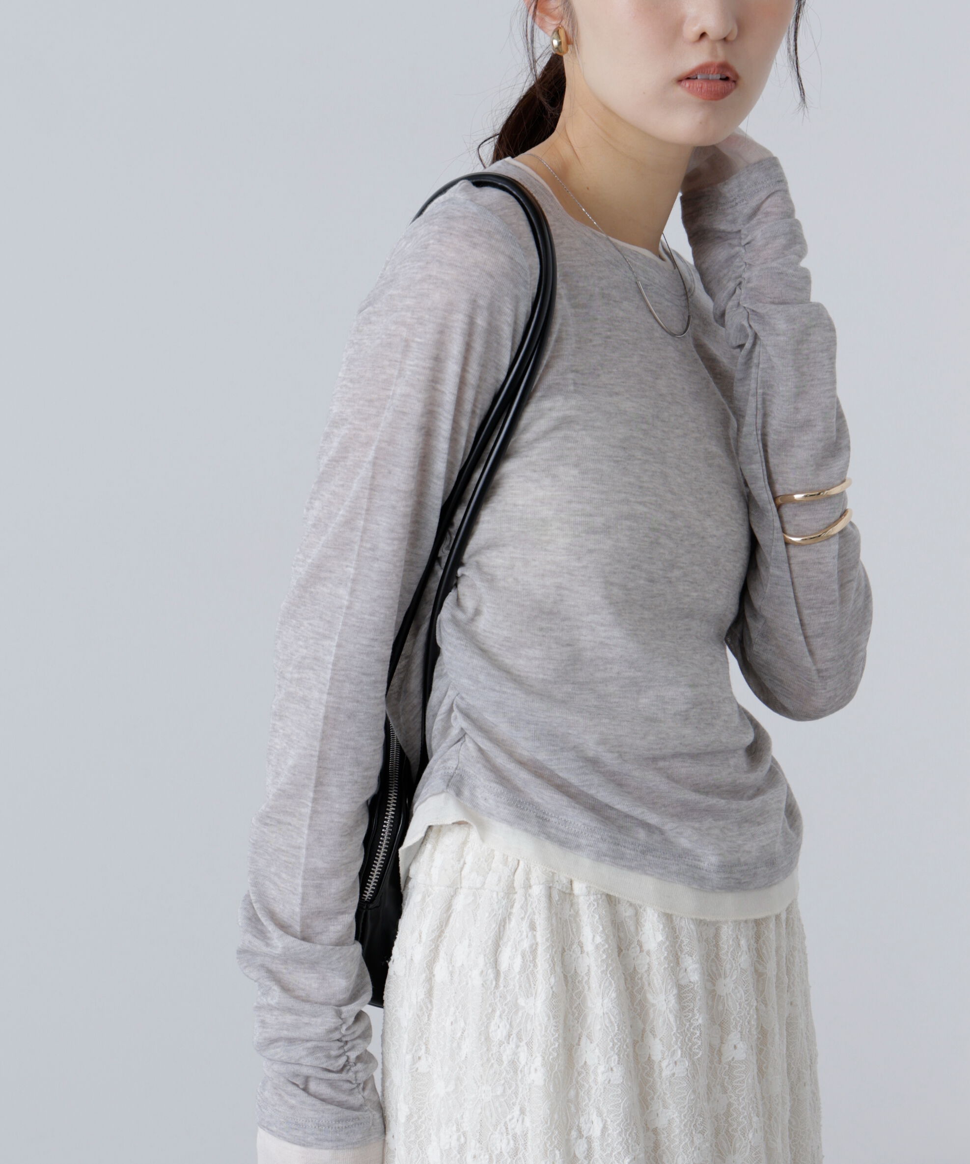  「シアーテレコレイヤード風カットソー」|Tシャツ・カットソー|