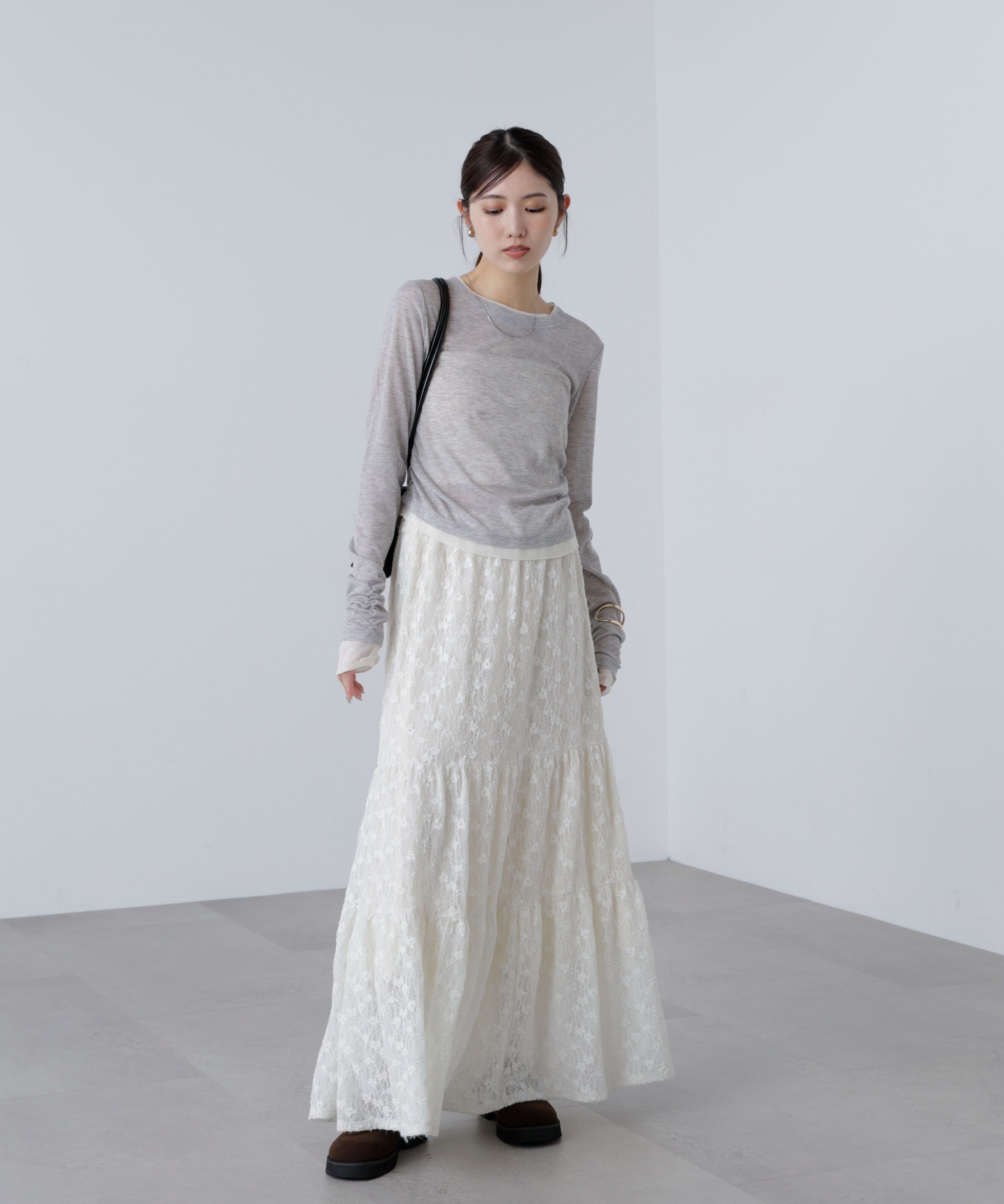  「シアーテレコレイヤード風カットソー」|Tシャツ・カットソー|