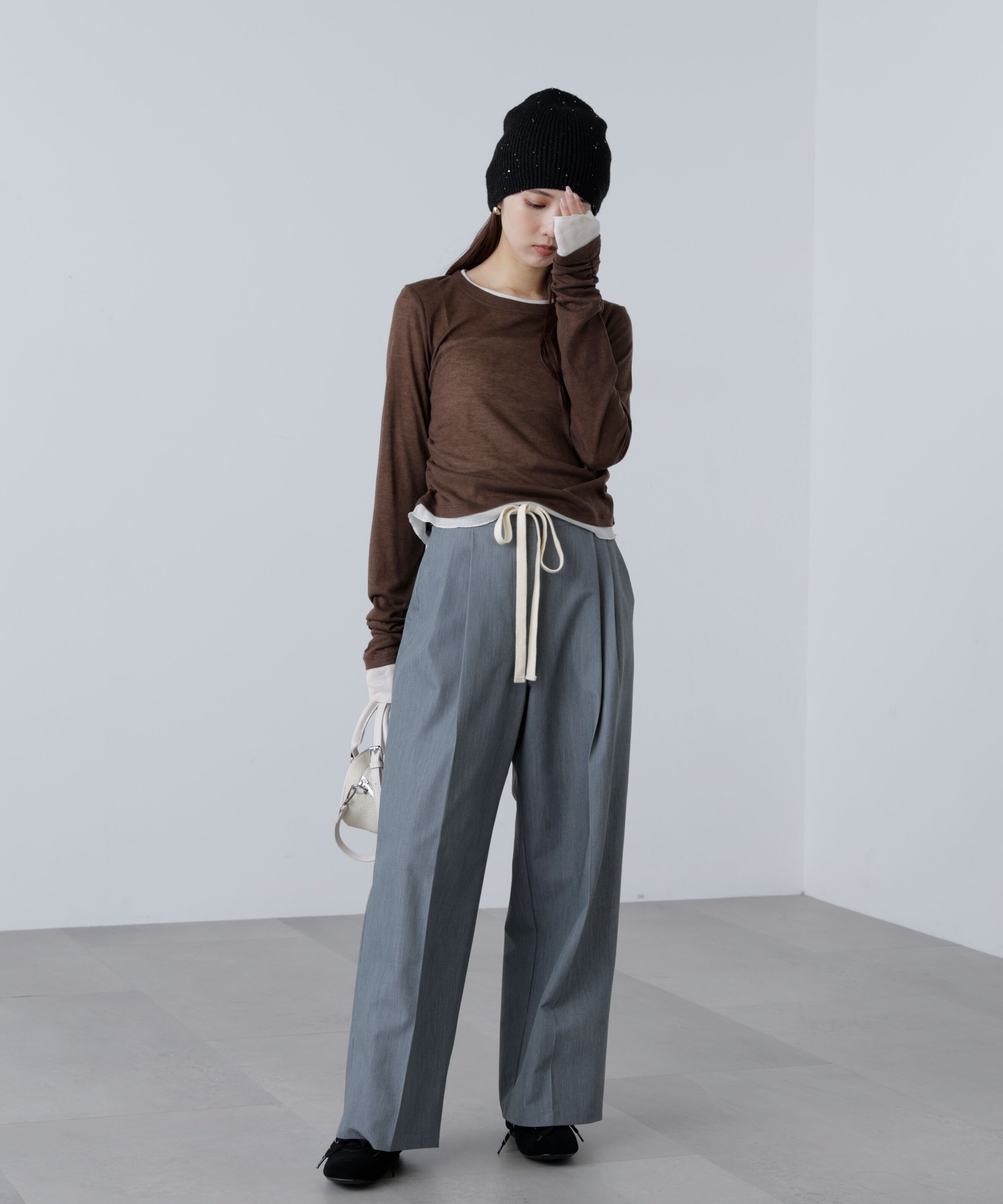  「シアーテレコレイヤード風カットソー」|Tシャツ・カットソー|