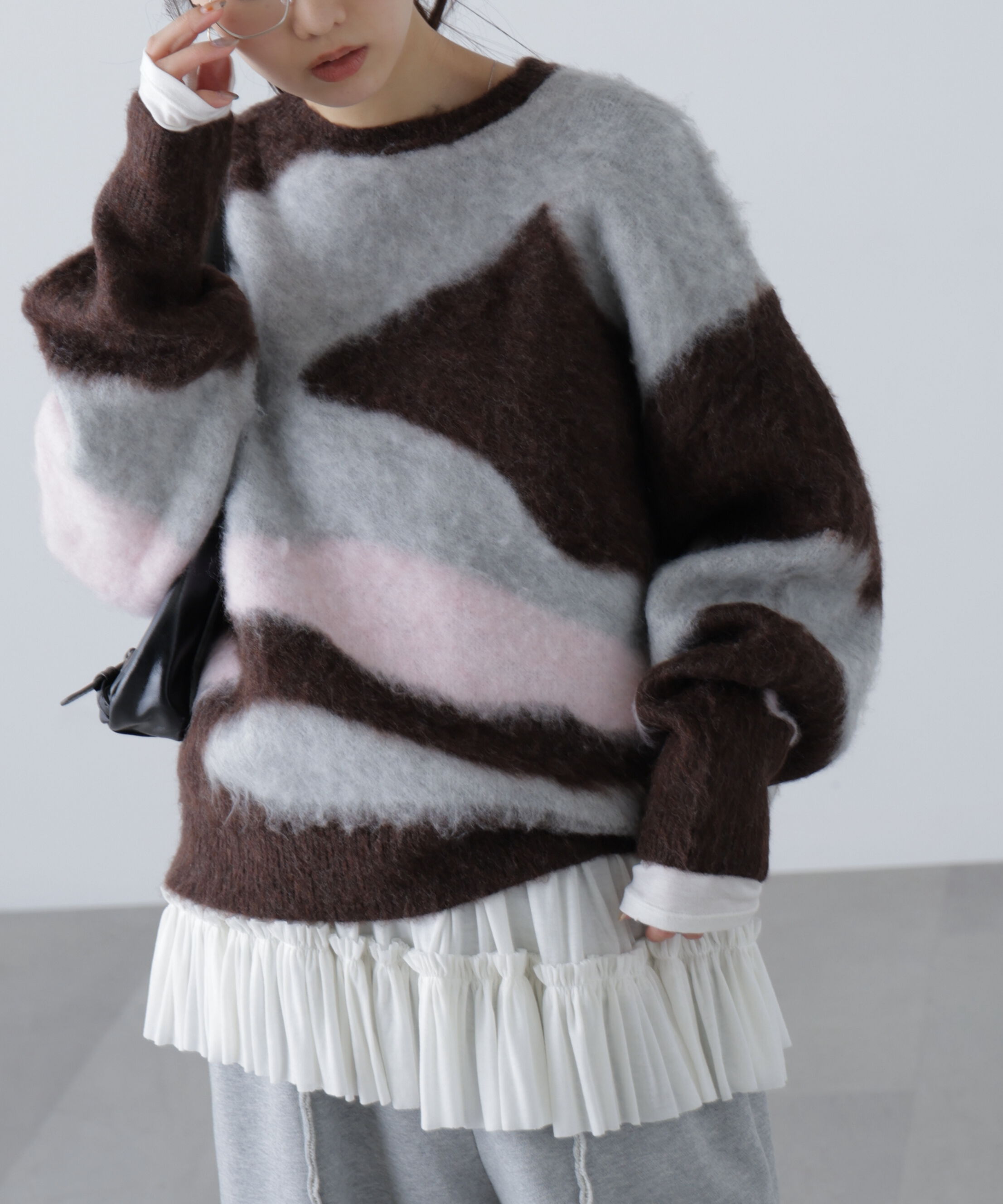  「起毛ニュアンス柄ニット」|ニット・セーター|