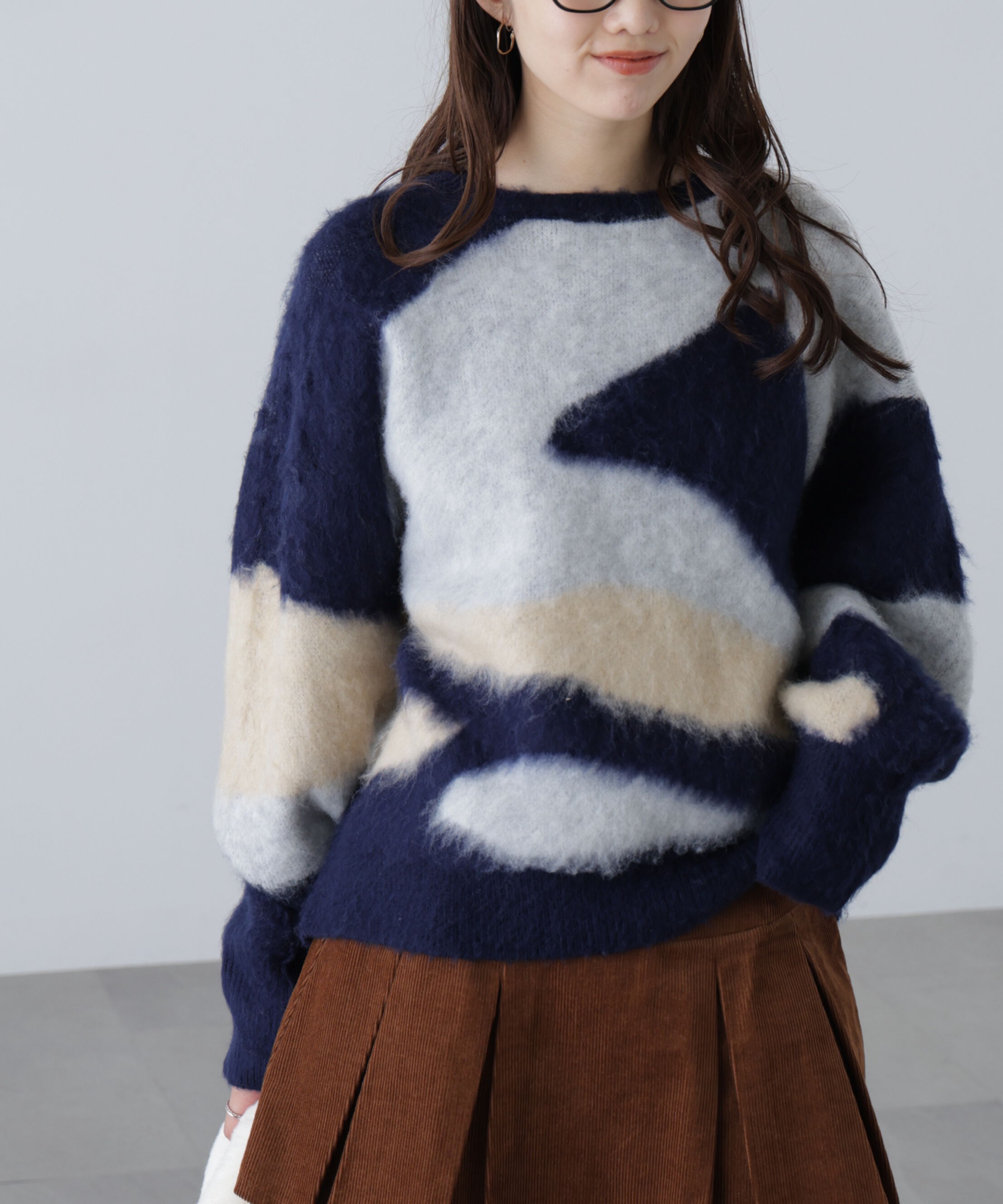  「起毛ニュアンス柄ニット」|ニット・セーター|